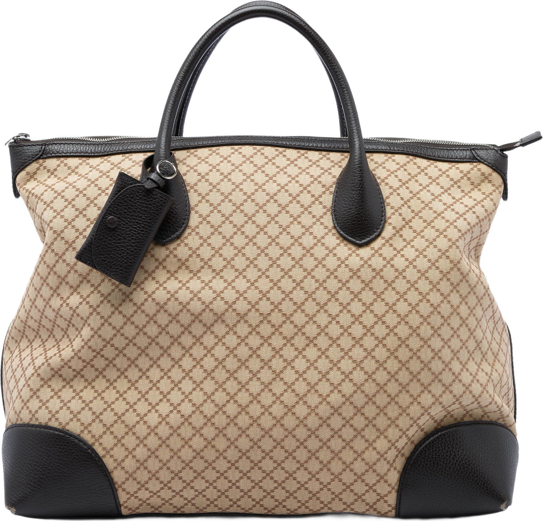 Gucci Diamante Canvas Travel Bag, från Luxclusif, i färgen beige.