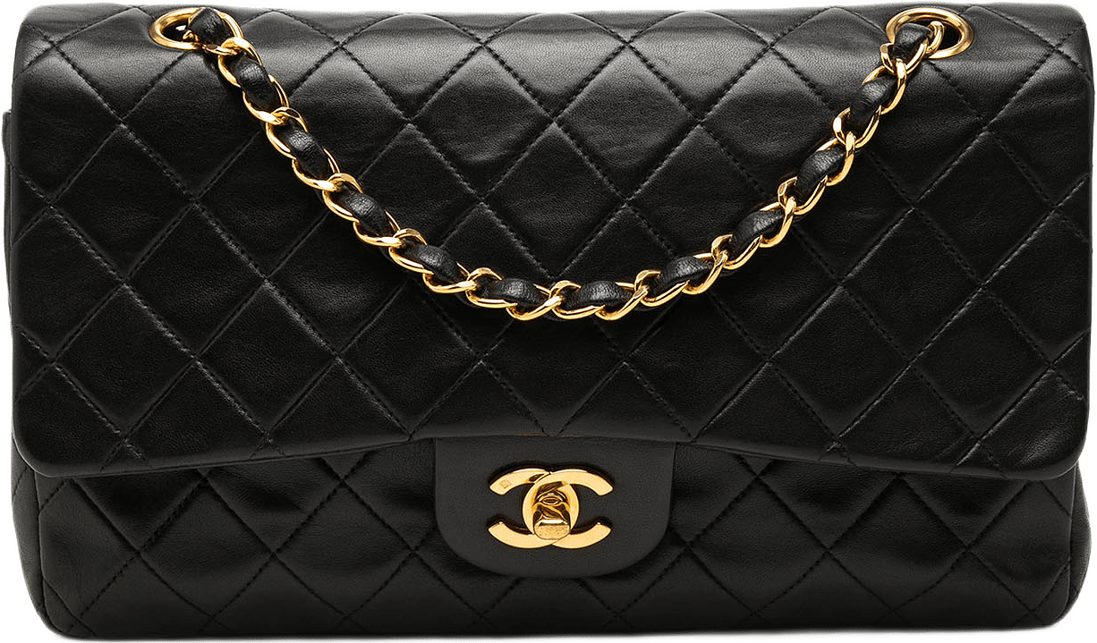 Chanel Medium Classic Lambskin Double Flap, från Luxclusif, i färgen svart.