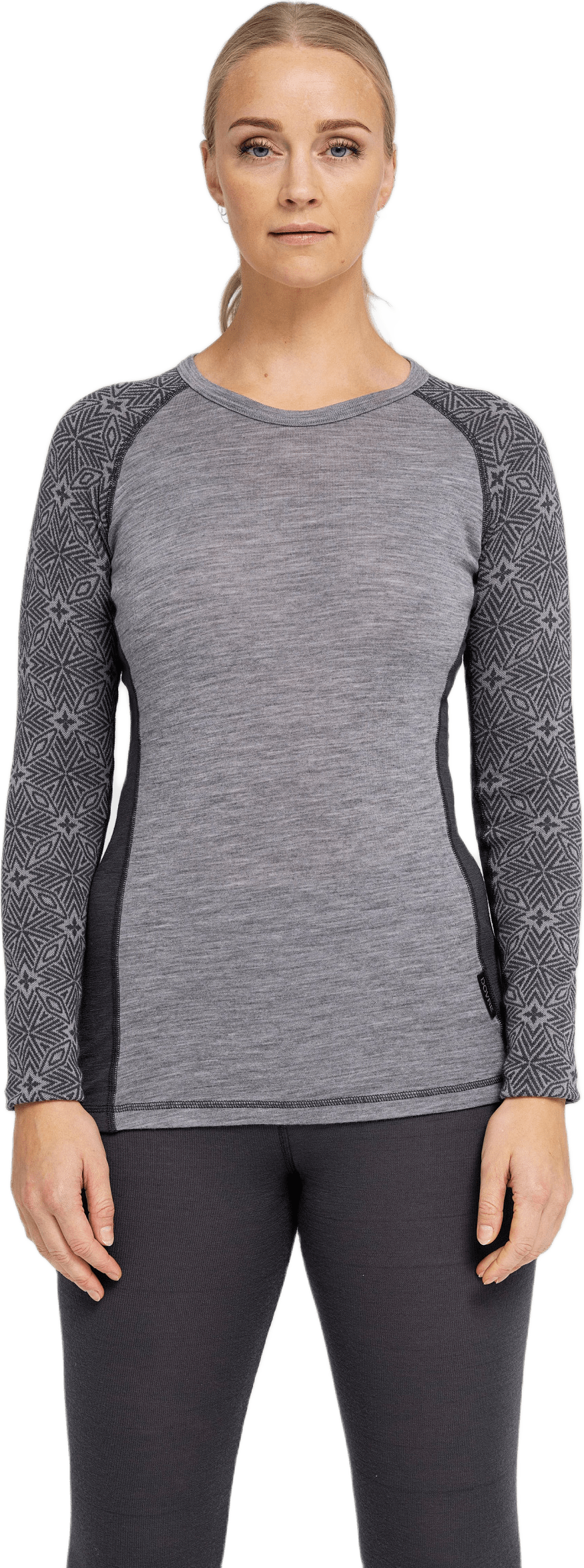 100% Merinoull, Långärmad T-shirt, Grå, från Dovre, i färgen grey.