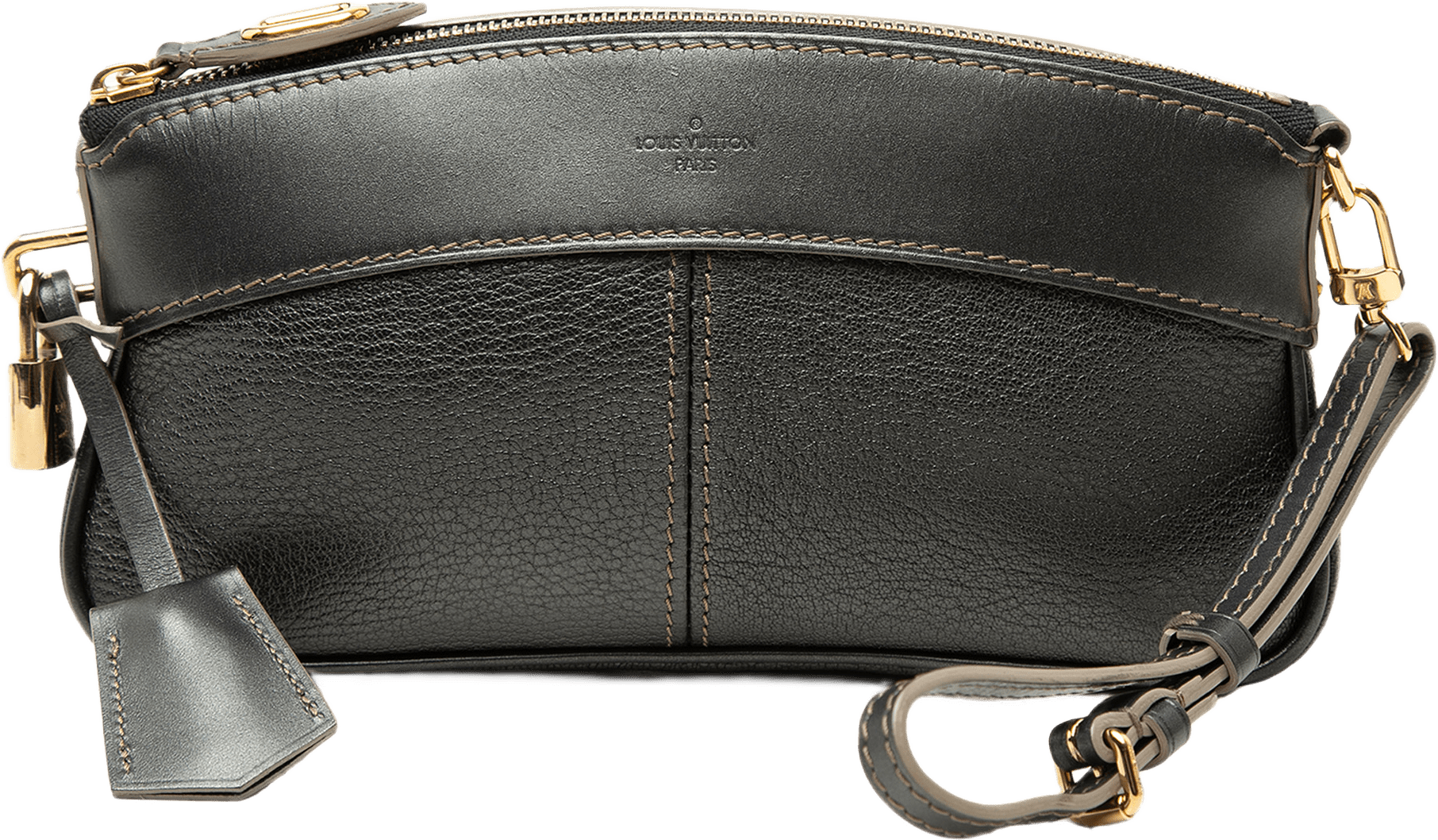 Louis Vuitton Suhali Lockit Clutch, från Luxclusif, i färgen svart.
