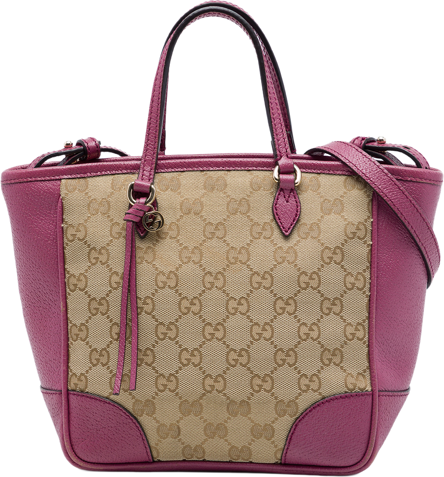 Gucci Small Gg Canvas Bree Satchel, från Luxclusif, i färgen beige.