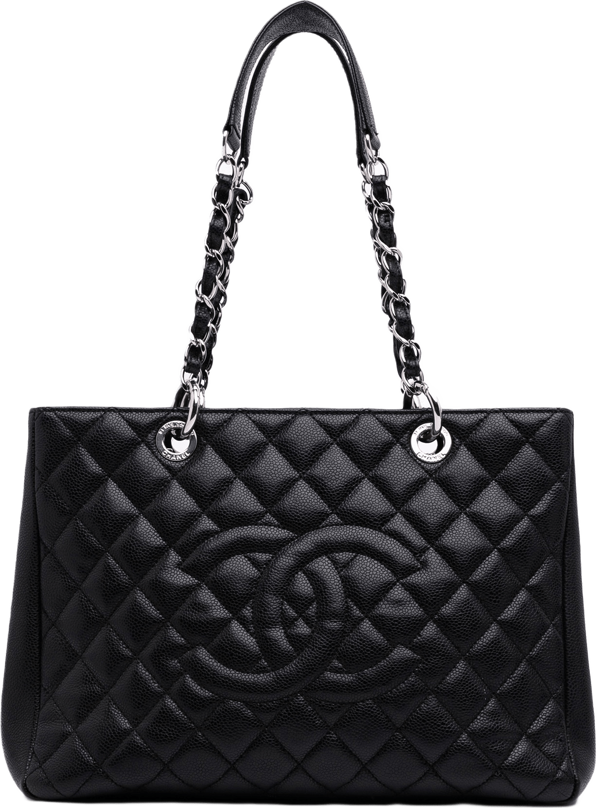 Chanel Caviar Grand Shopping Tote, från Luxclusif, i färgen black.