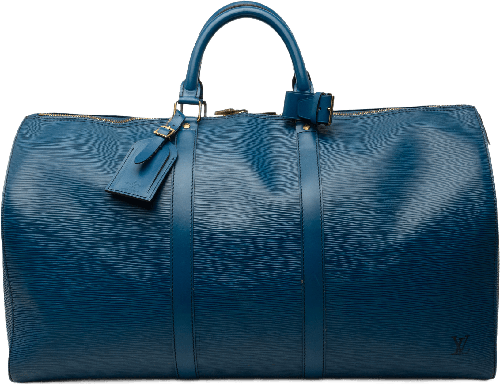 Louis Vuitton Epi Keepall 50, från Luxclusif, i färgen blå.