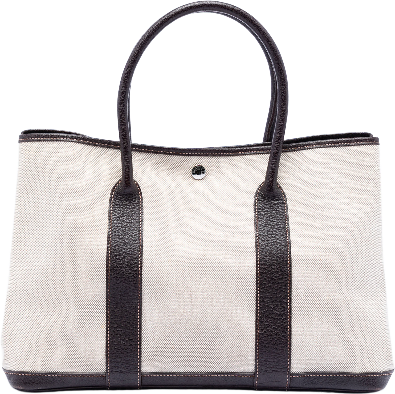 Hermès Toile And Negonda Garden Party 36, från Luxclusif, i färgen beige.