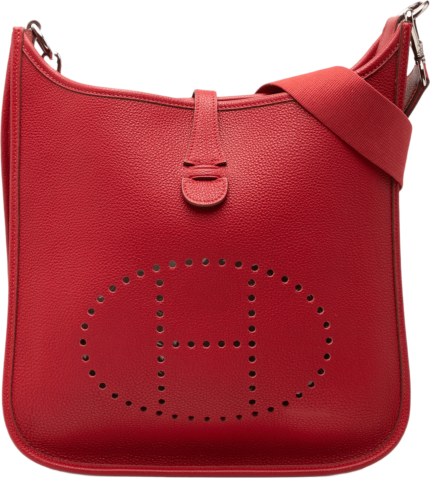 Hermès Clemence Evelyne I Pm, från Luxclusif, i färgen röd.