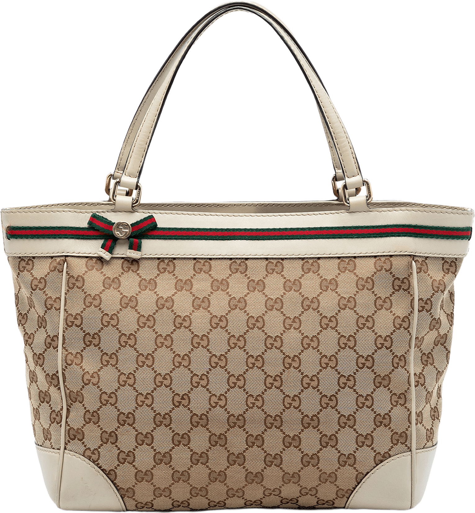 Gucci Gg Canvas Web Mayfair Tote, från Luxclusif, i färgen beige.