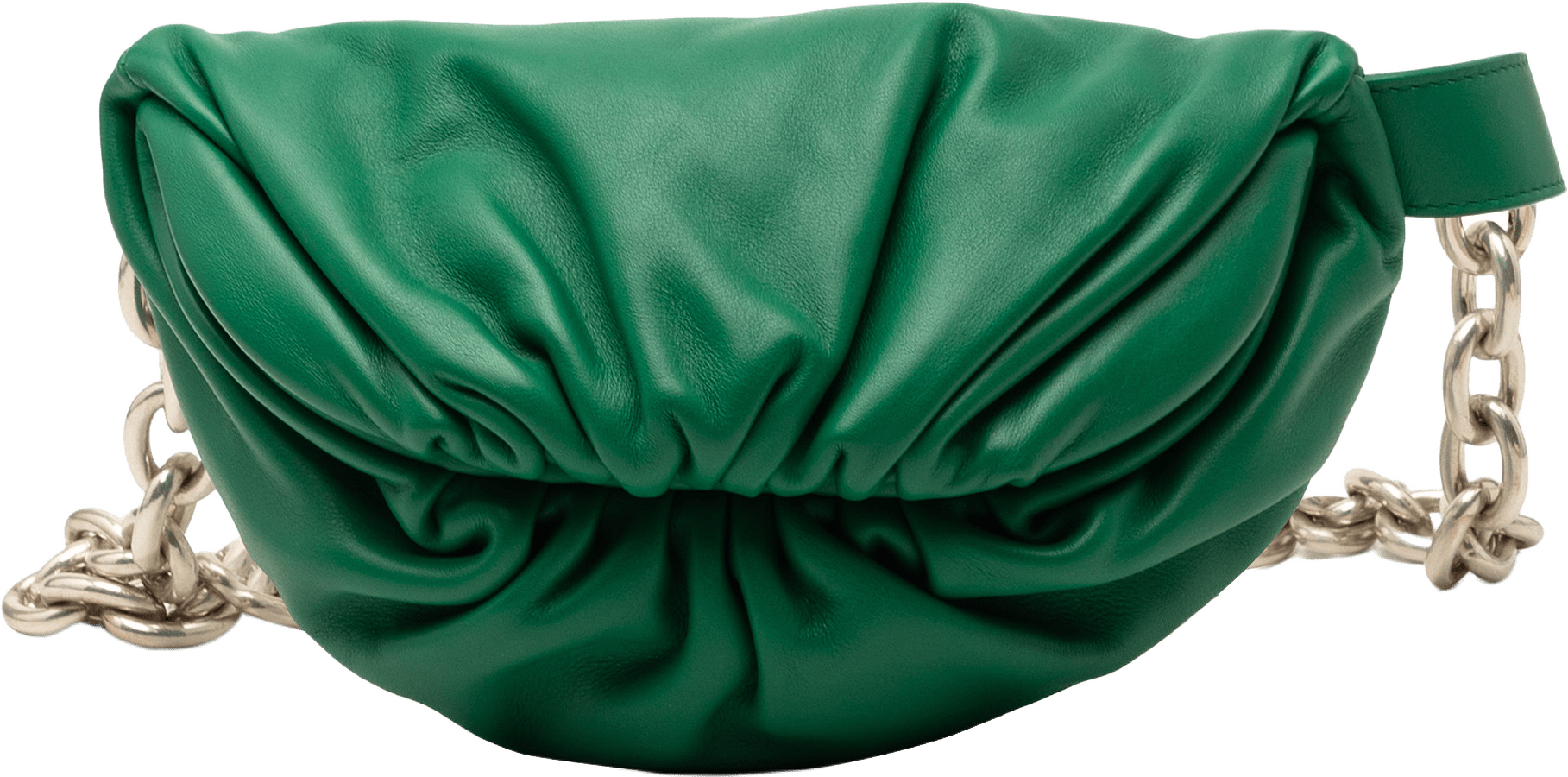 Bottega Veneta Lambskin Belt Chain Pouch, från Luxclusif, i färgen green.