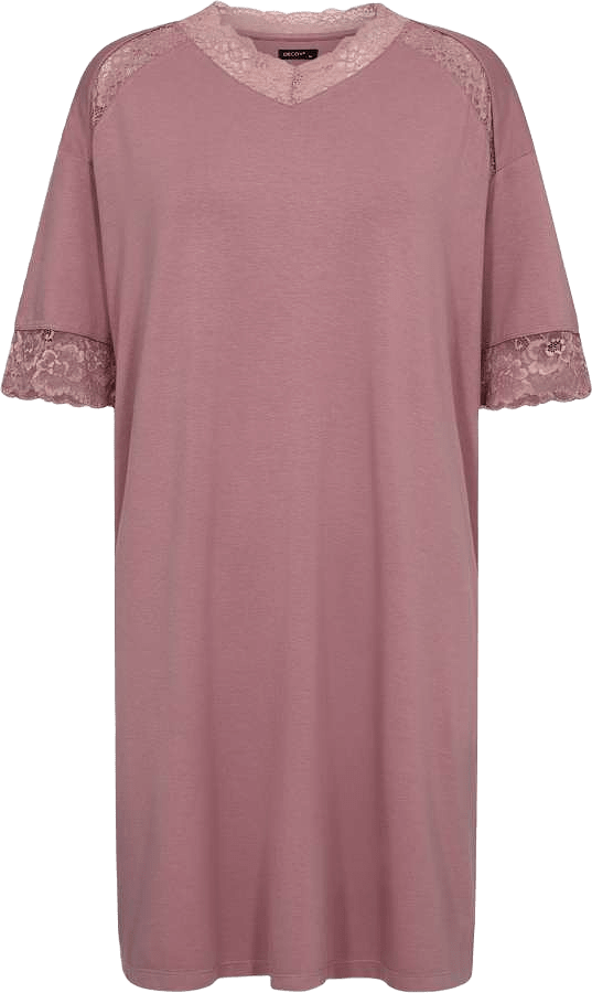 Bambuviskos, Kortärmad Nattlinne, Rose, från Decoy, i färgen rose.