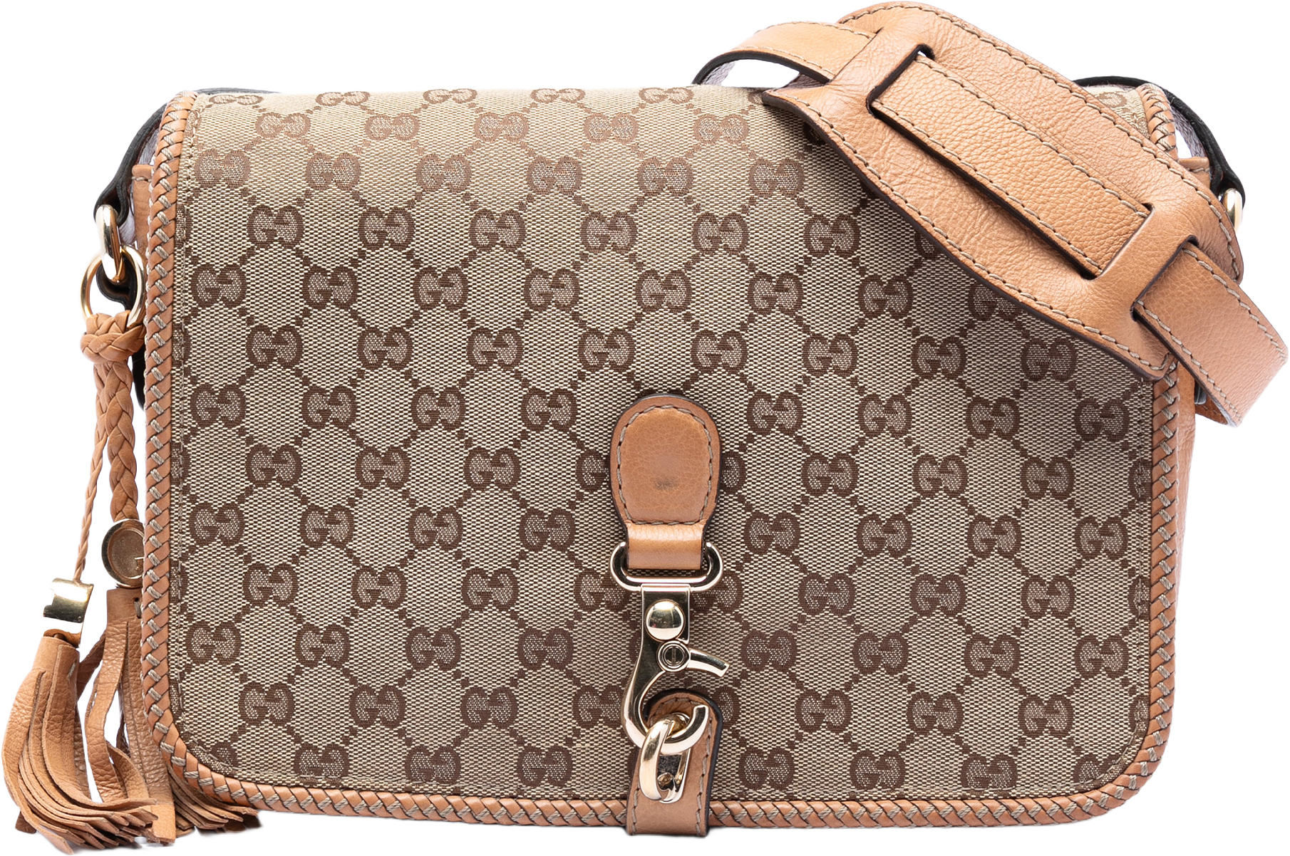 Gucci Gg Canvas Marrakech Crossbody, från Luxclusif, i färgen beige.