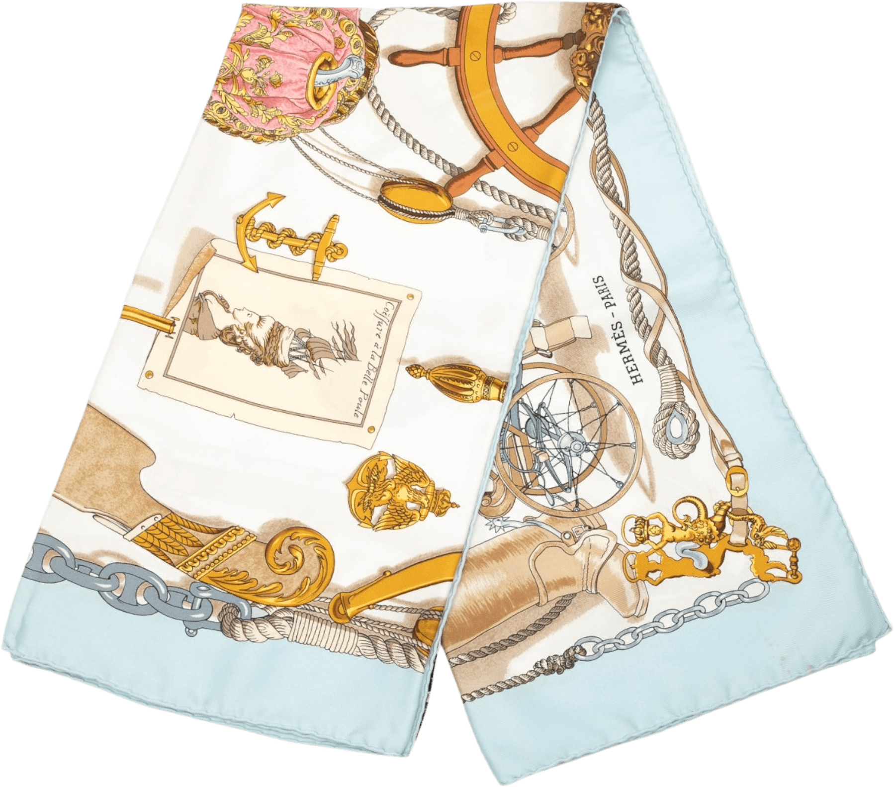 Hermès Musee Silk Scarf 90, från Luxclusif, i färgen vit.