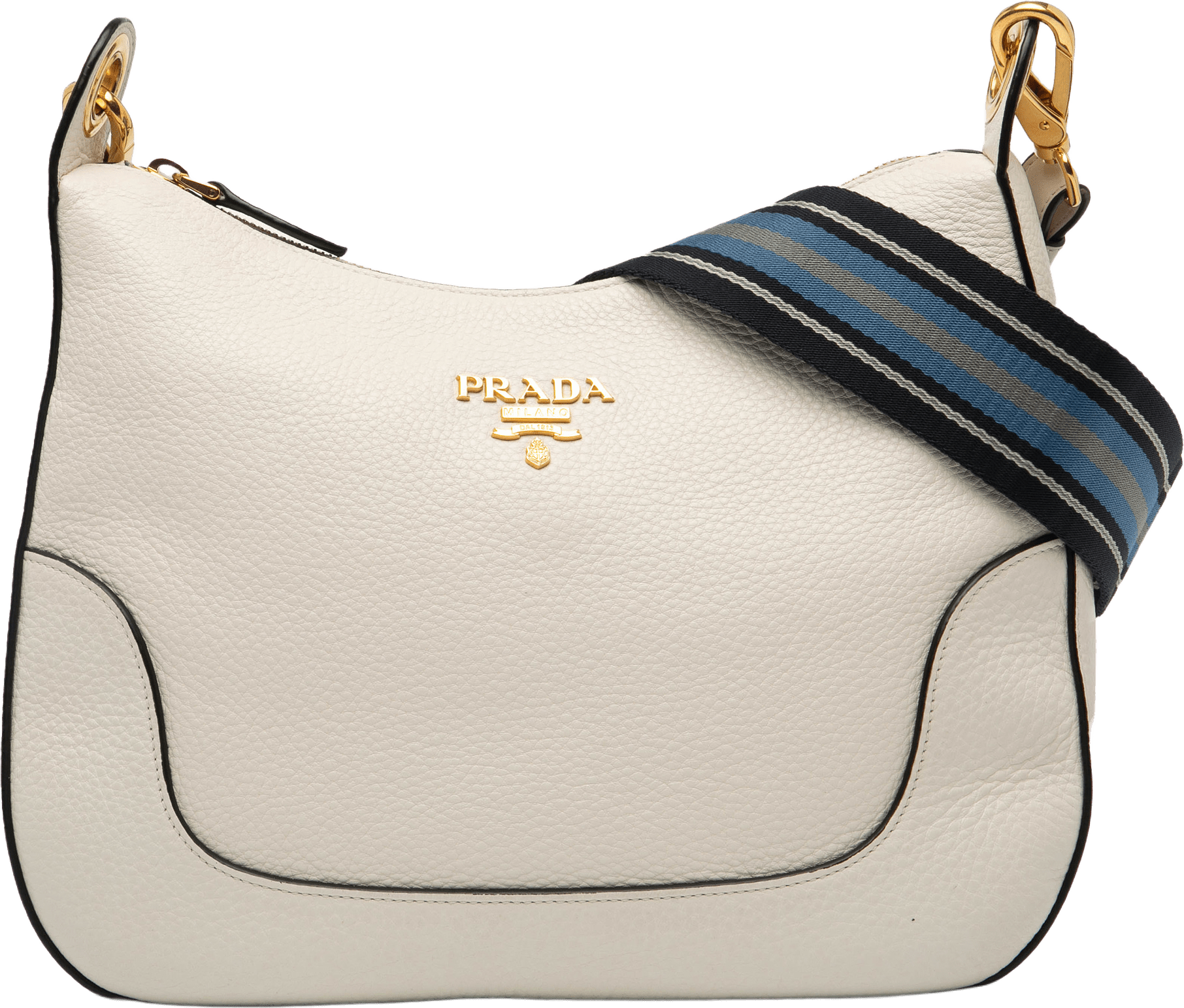 Prada Vitello Phenix Crossbody, från Luxclusif, i färgen white.