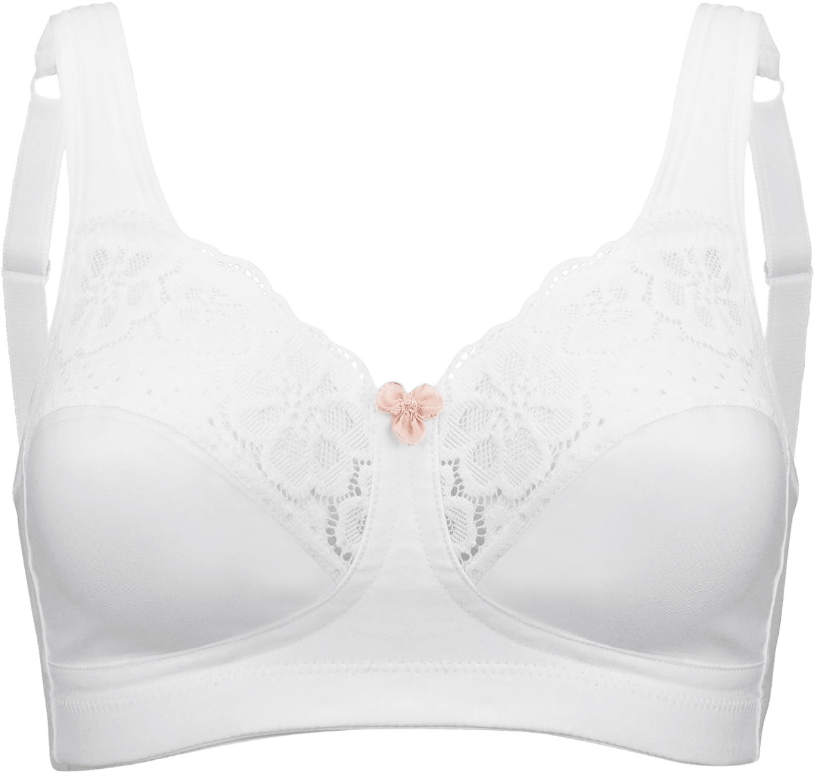 Cotton Bloom Bh Utan Bygel, Fairtrade, från Swegmark, i färgen white.