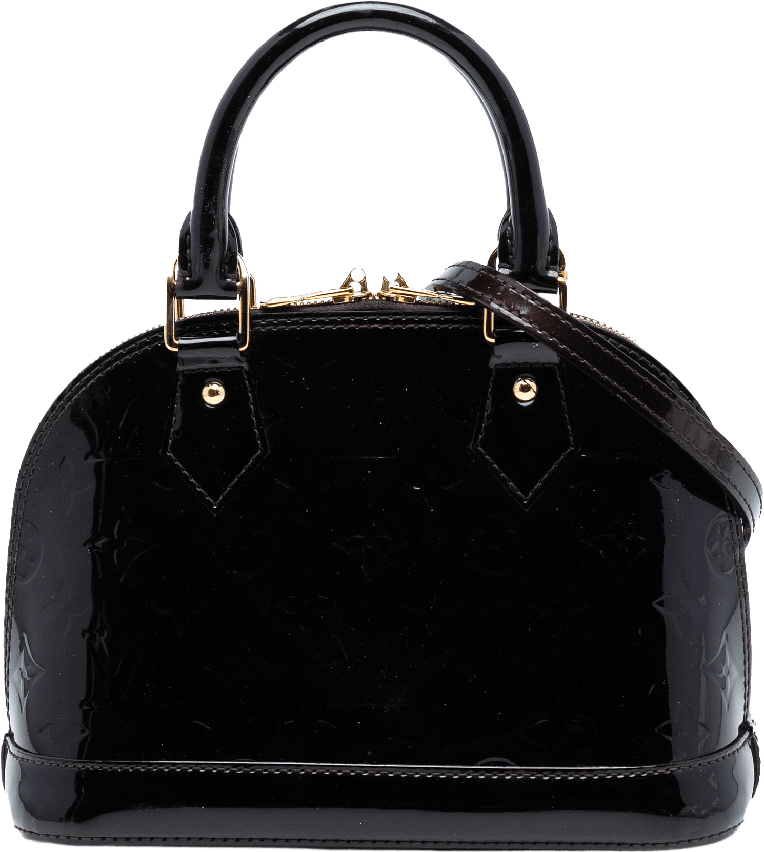 Louis Vuitton Monogram Vernis Alma Bb, från Luxclusif, i färgen black.