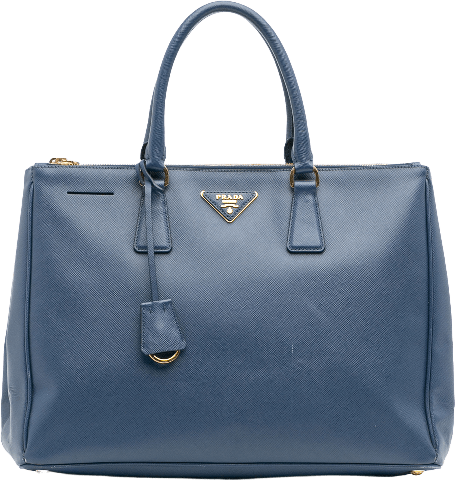 Prada Large Saffiano Lux Galleria Double Zip Tote, från Luxclusif, i färgen blue.