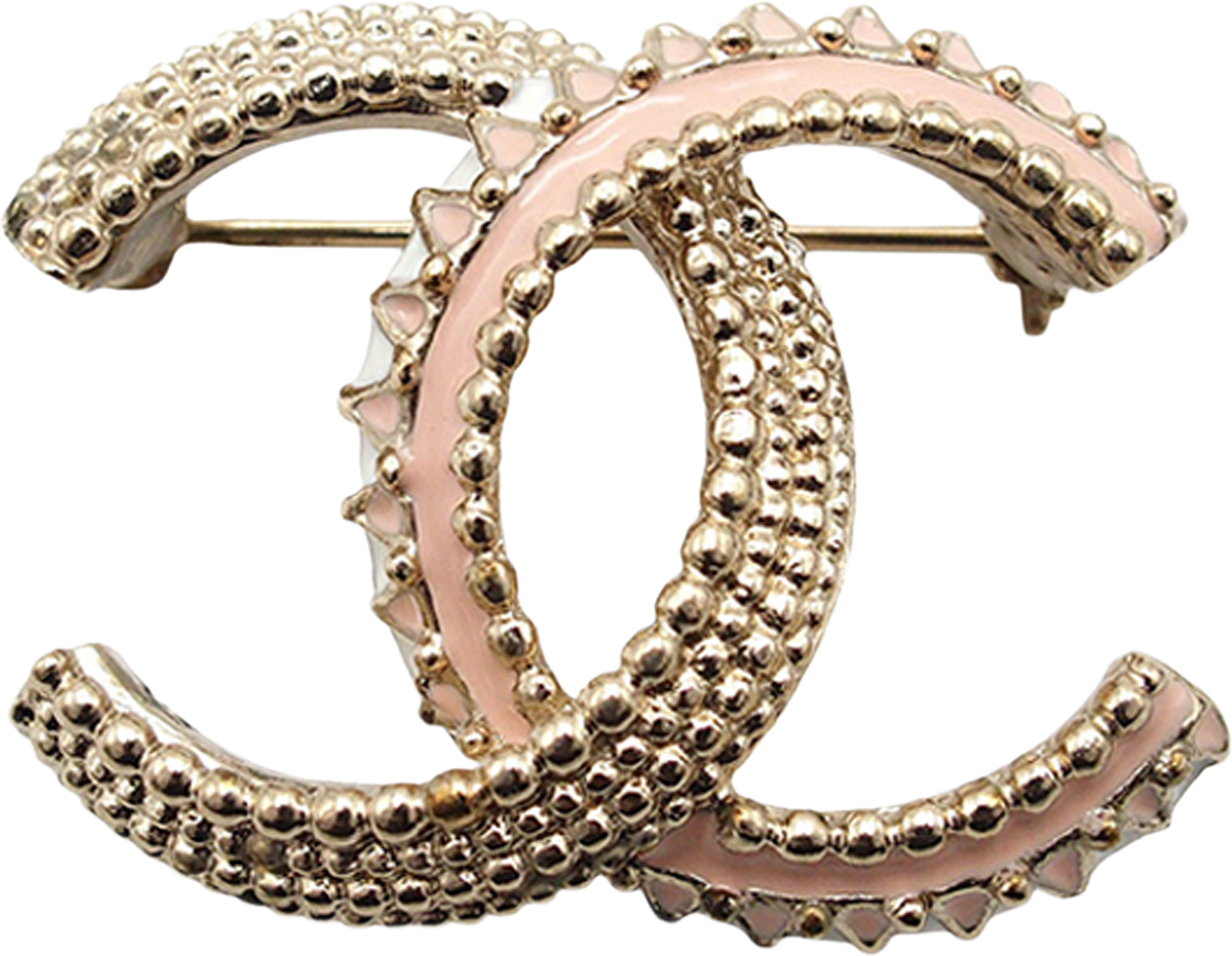 Chanel Gold Plated Lacquered Cc Brooch, från Luxclusif, i färgen guld.