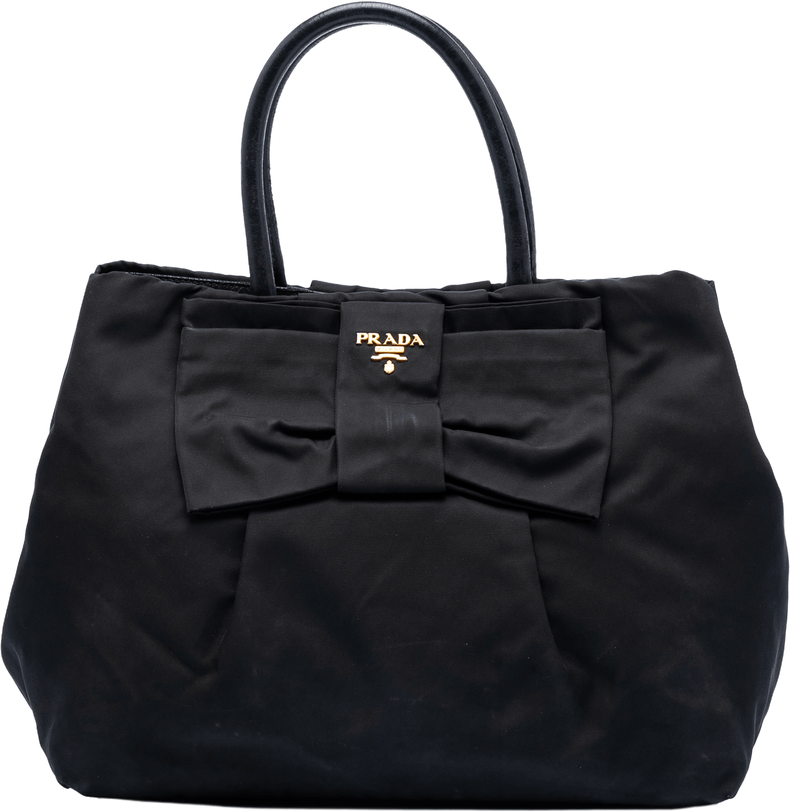 Prada Tessuto Fiocco Bow Tote, från Luxclusif, i färgen black.