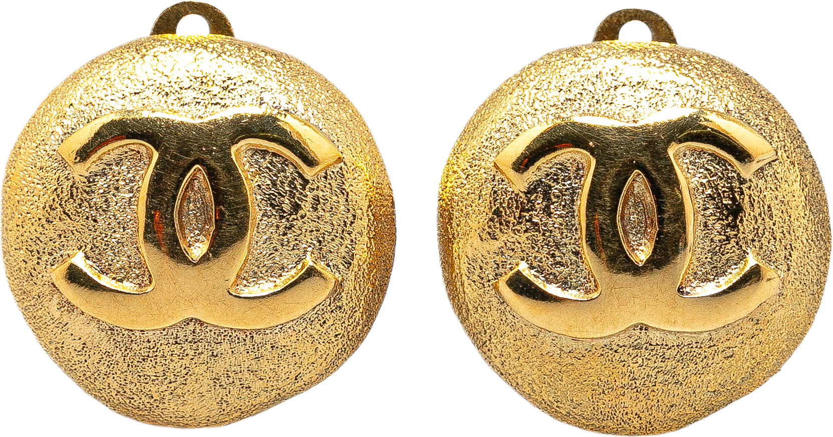 Chanel Gold Plated Cc Clip On Earrings