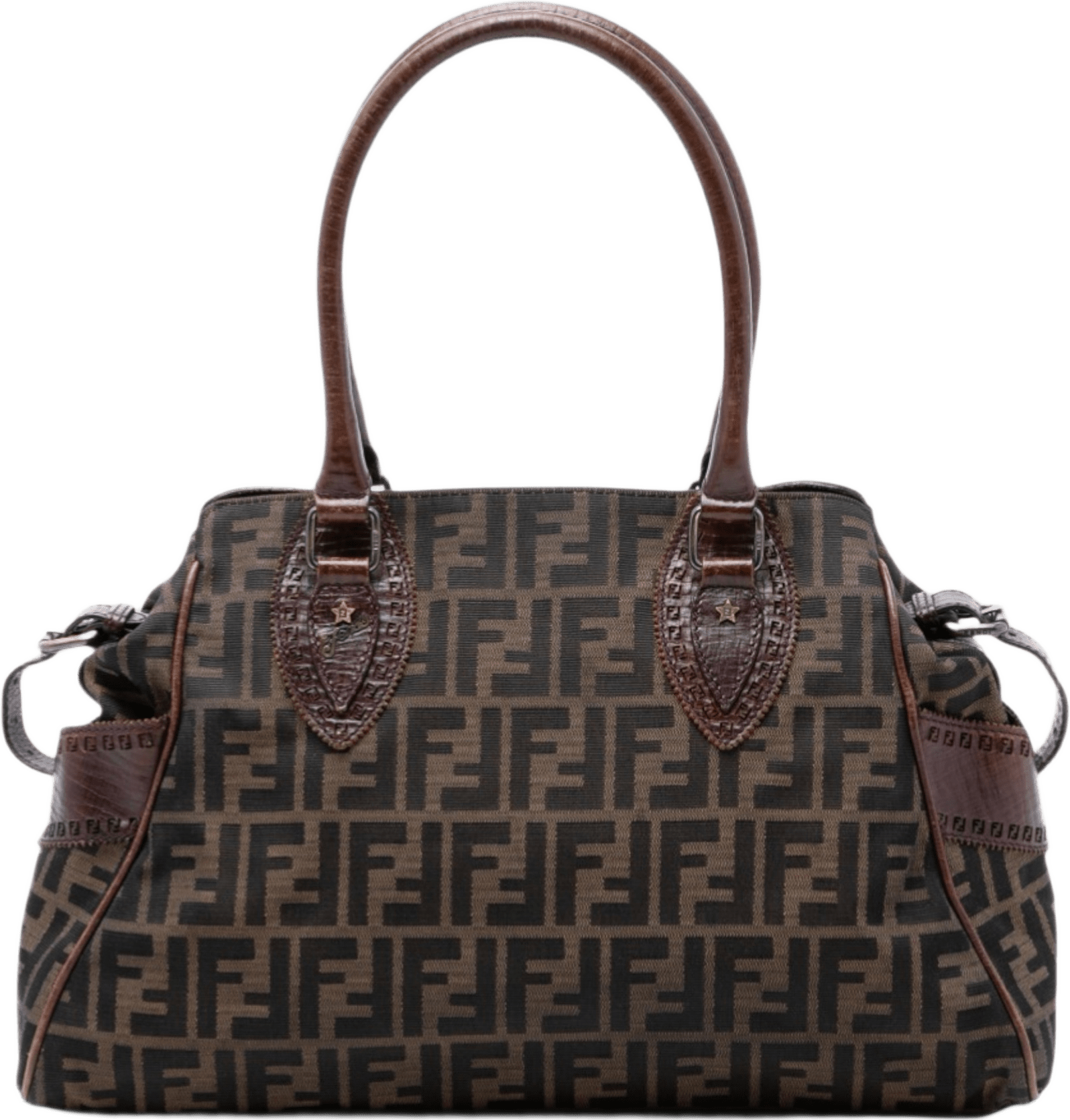 Fendi Zucca Canvas Etniko Handbag, från Luxclusif, i färgen brown.