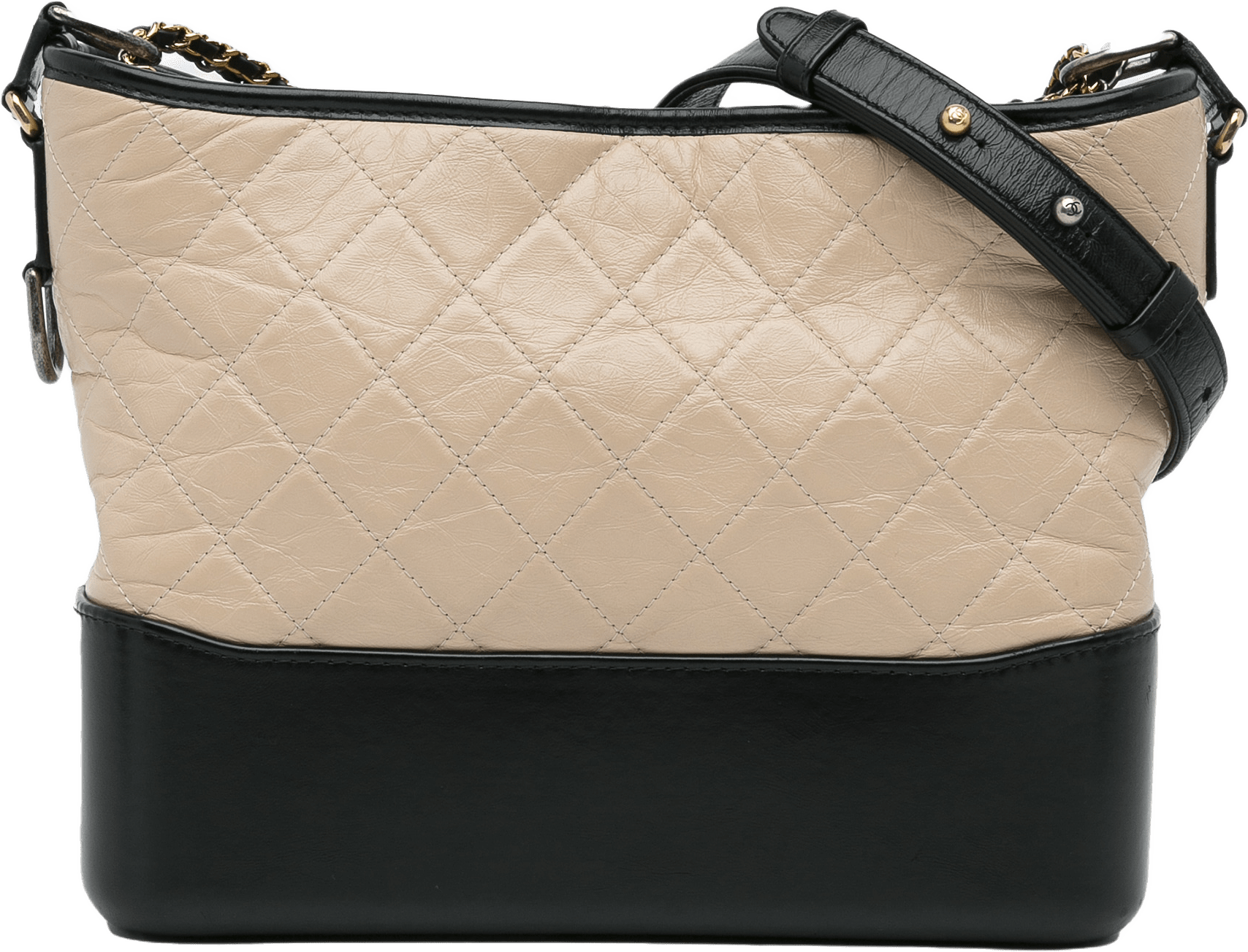 Chanel Medium Bicolor Lambskin Gabrielle Crossbody, från Luxclusif, i färgen beige.