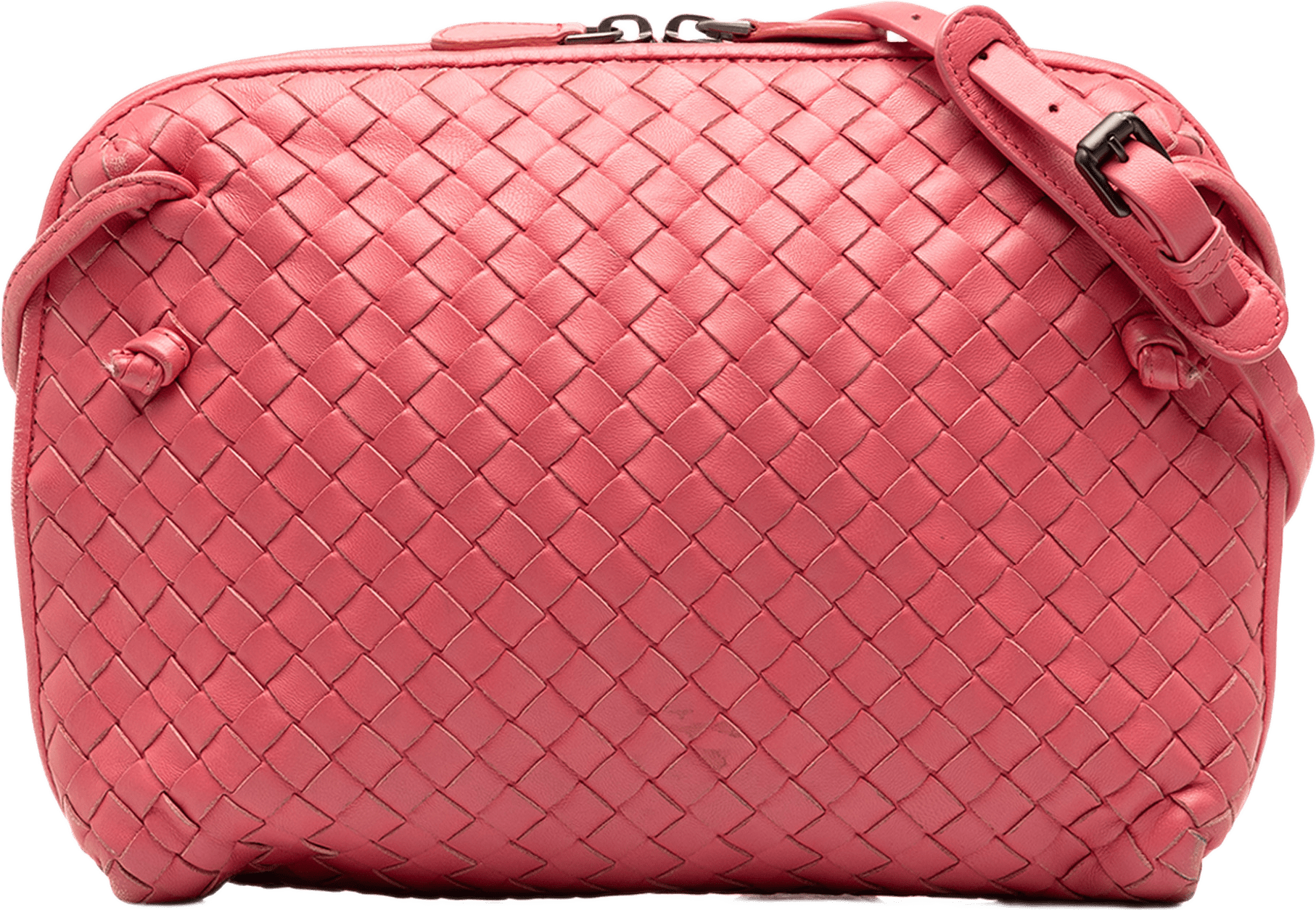Bottega Veneta Nappa Intrecciato Nodini Crossbody, från Luxclusif, i färgen rosa.