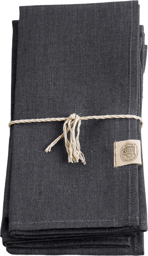 Servetter Classic - Manglat Lin, från Lovely Linen, i färgen graphite.
