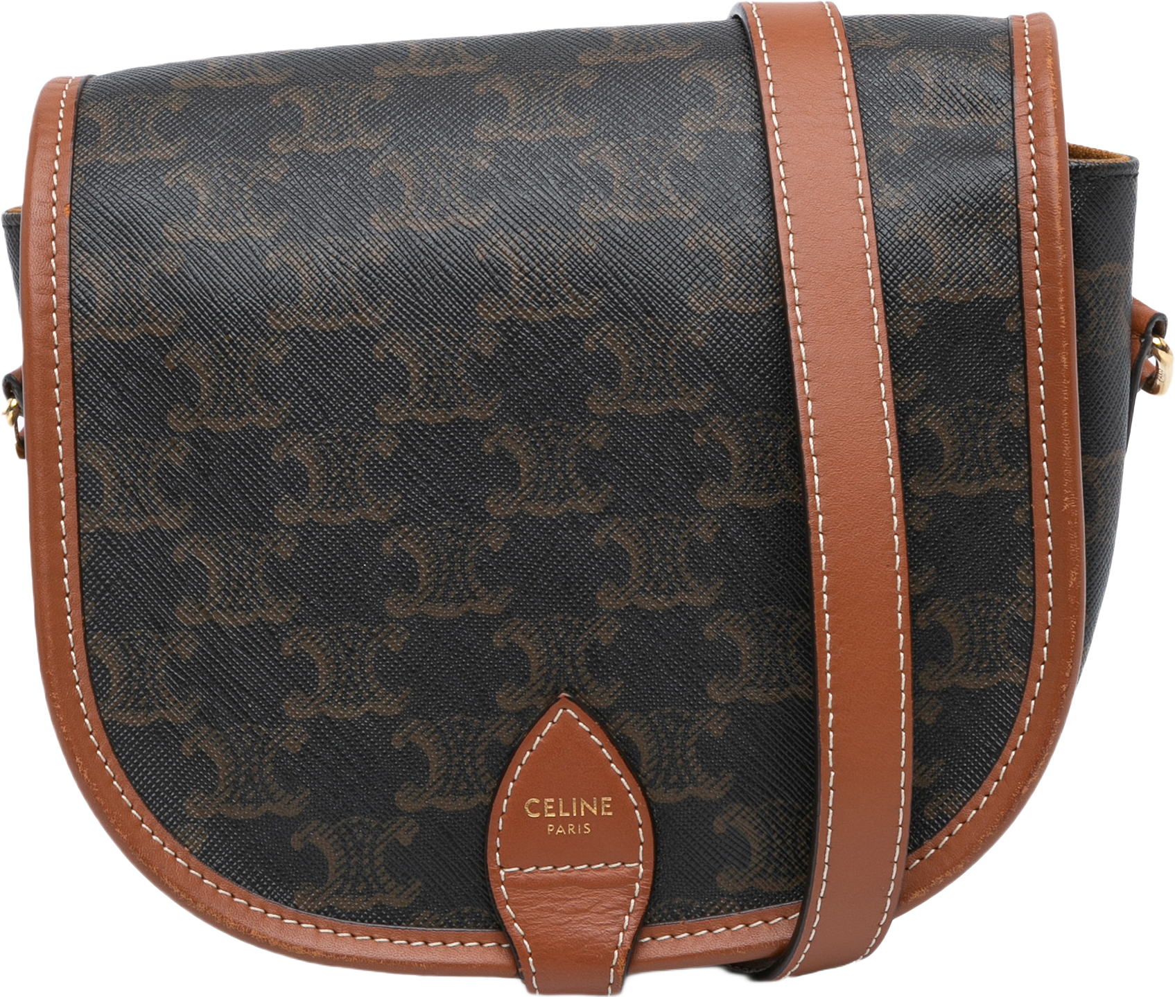 Celine Medium Triomphe Coated Canvas Folco Crossbody