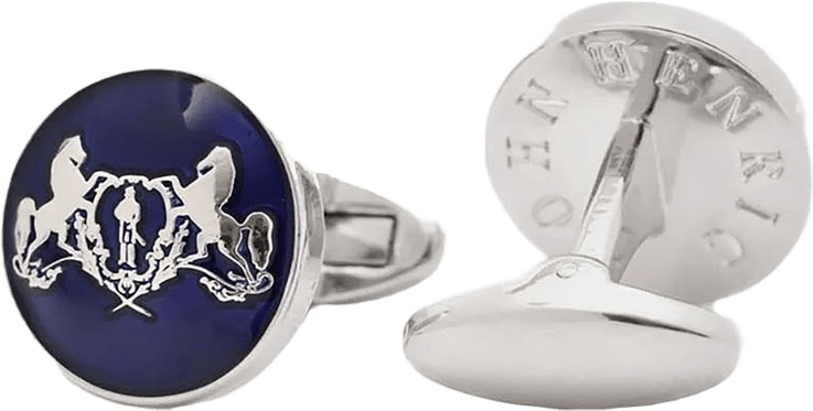 Cufflinks Motif, från John Henric, i färgen dark blue & silver.