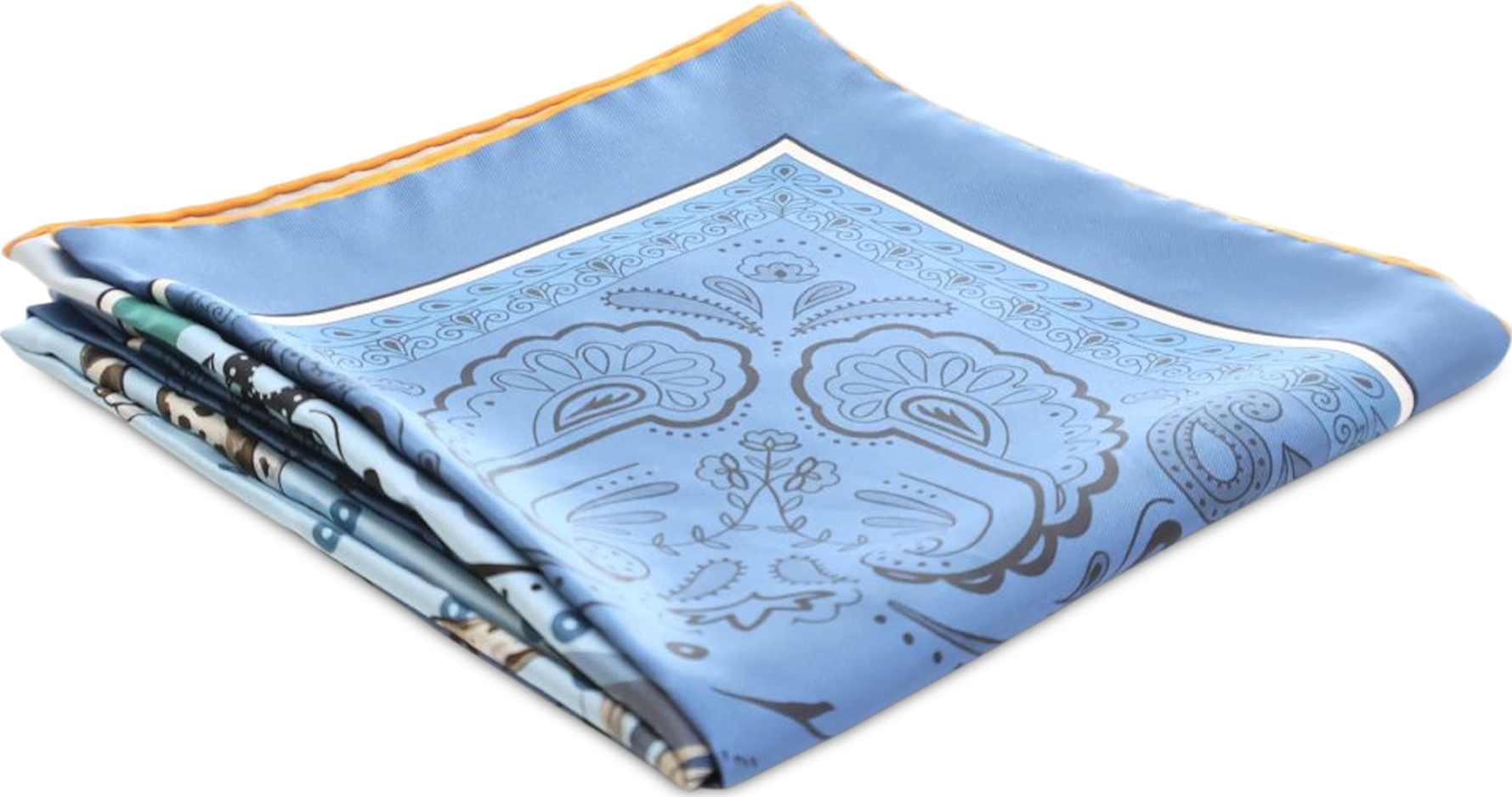 Hermès Guepards Bandana Double Face Silk Scarf, från Luxclusif, i färgen blue.