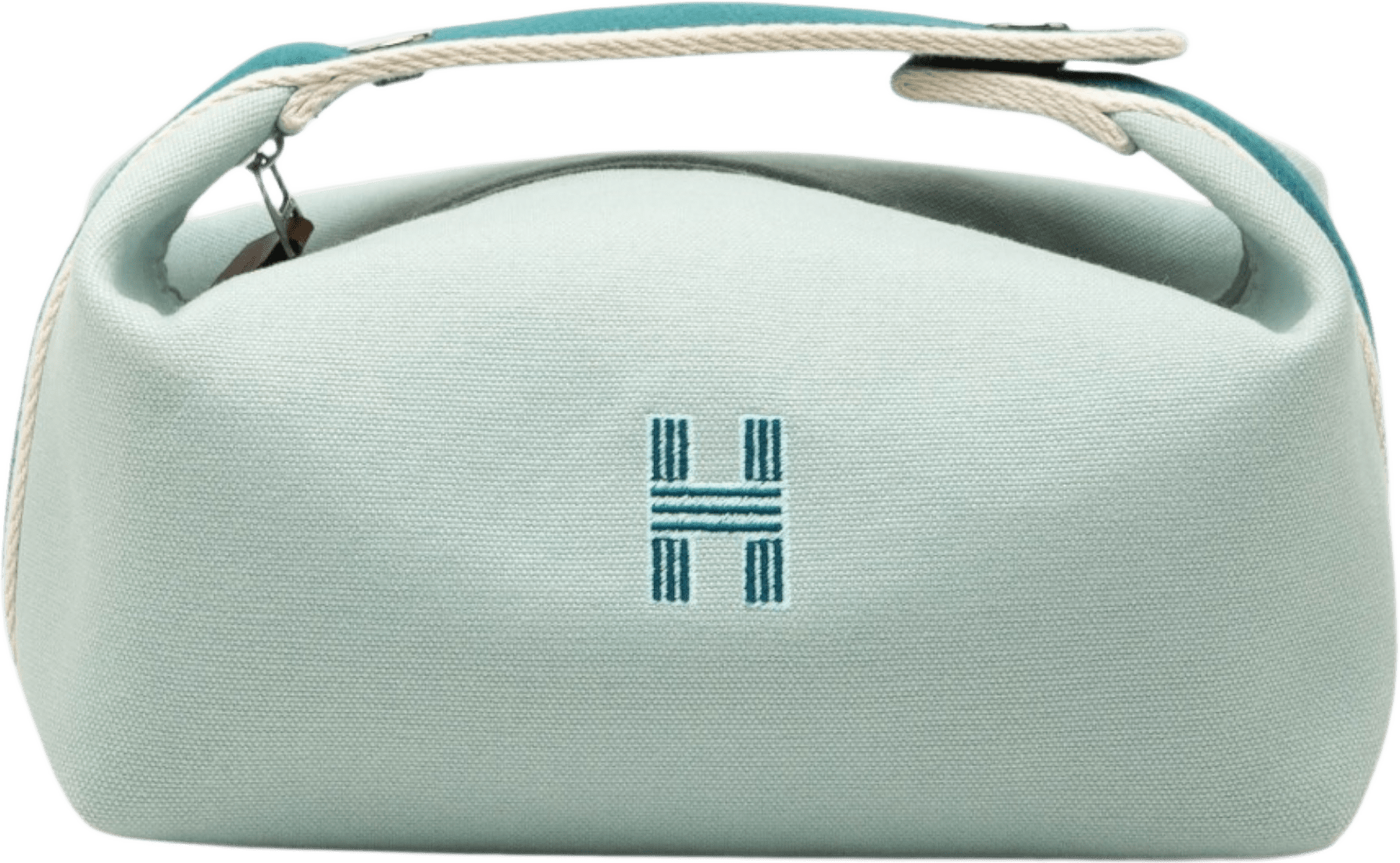Hermès Small Toile Bride A Brac Case, från Luxclusif, i färgen blå.