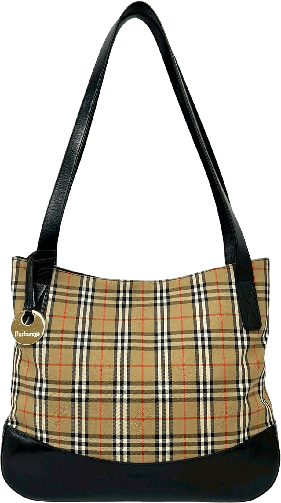 Burberry Haymarket Check Canvas Tote, från Luxclusif, i färgen beige.