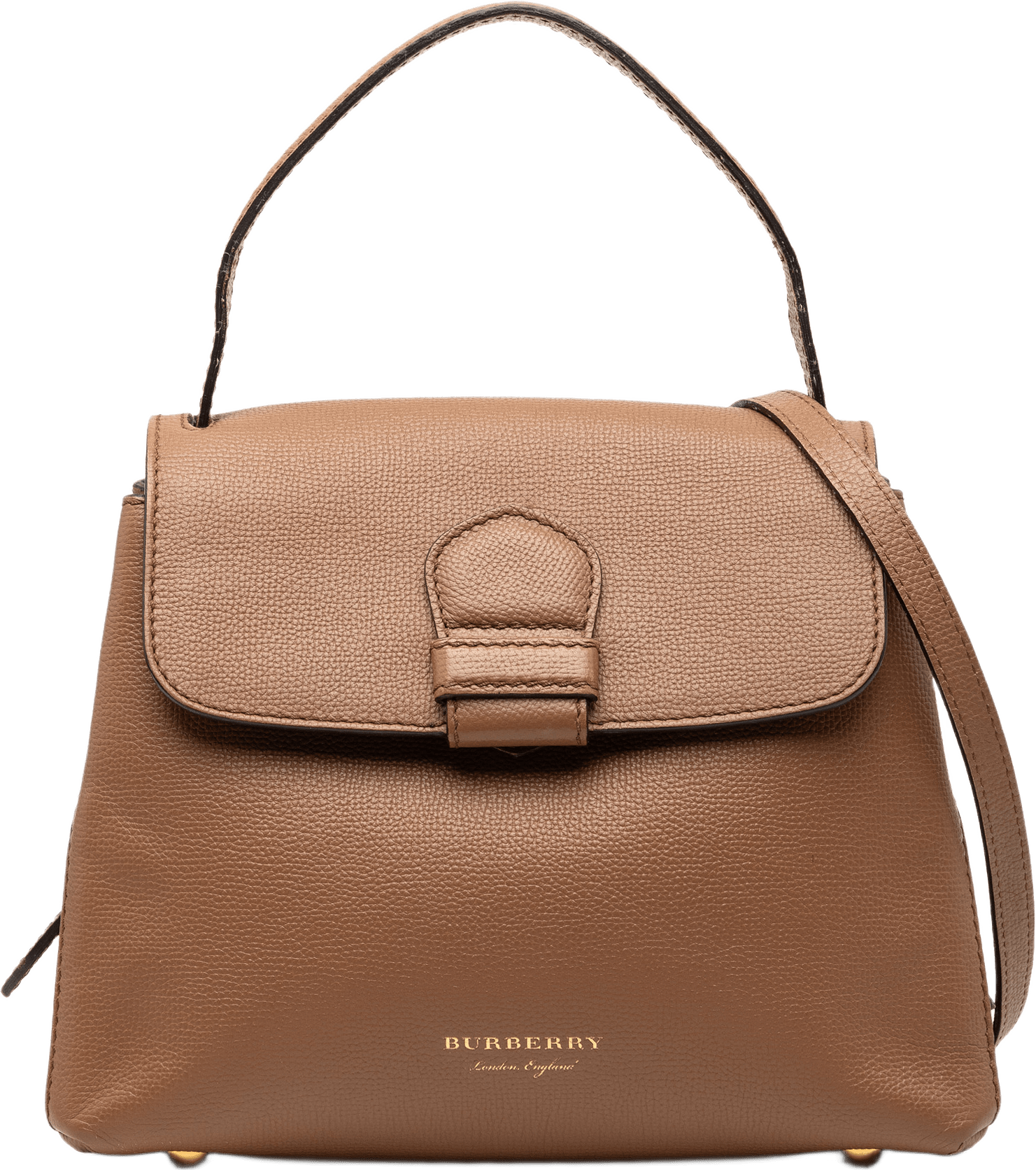 Burberry Small Calfskin And House Check Camberley Satchel, från Luxclusif, i färgen brown.