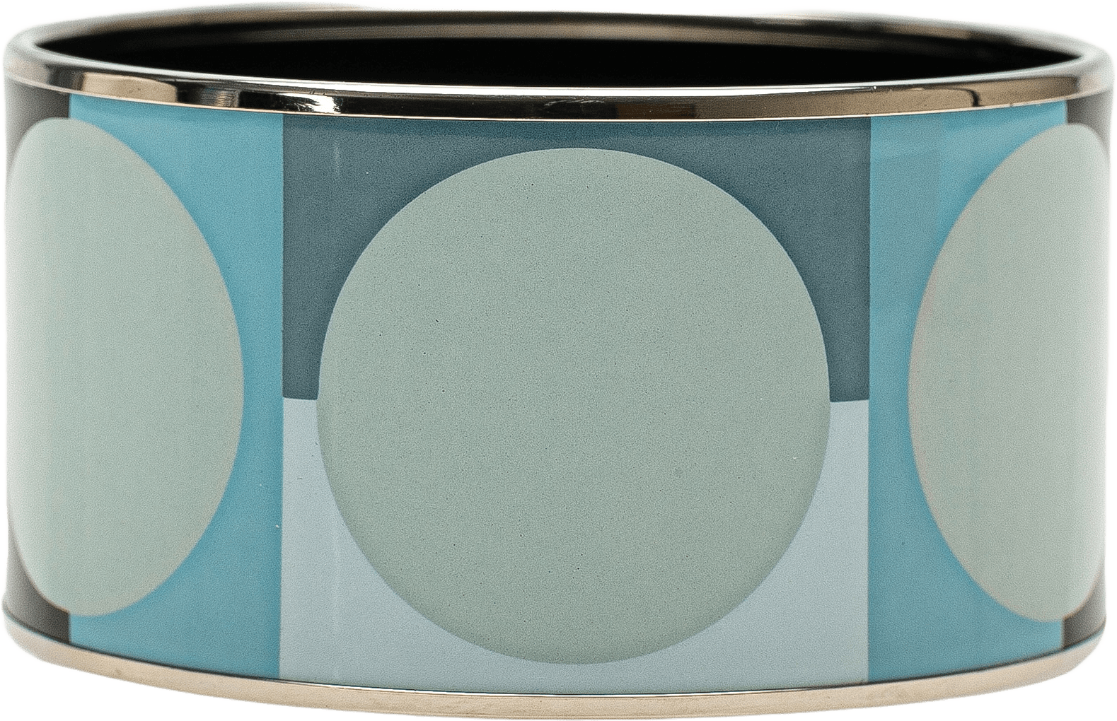 Hermès Extra Wide Enamel Bangle, från Luxclusif, i färgen light blue.