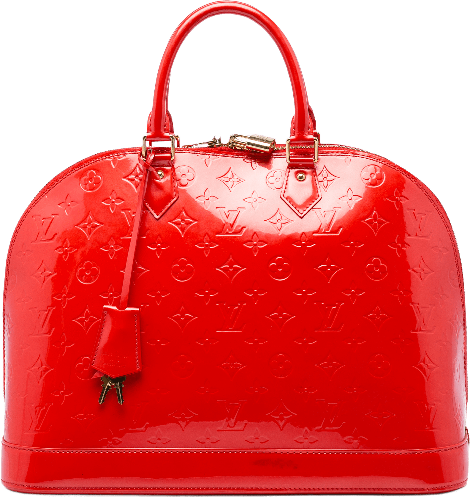 Louis Vuitton Monogram Vernis Alma Gm, från Luxclusif, i färgen röd.