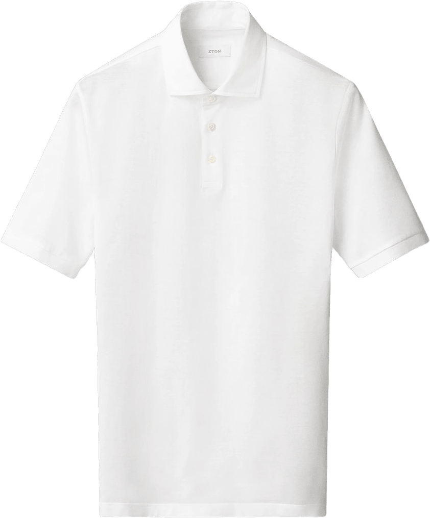 Jacquardvävd Piké, från Eton, i färgen white.