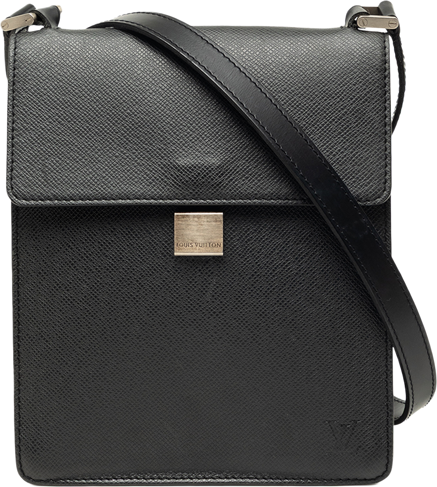 Louis Vuitton Taiga Pochette Kurgan, från Luxclusif, i färgen svart.
