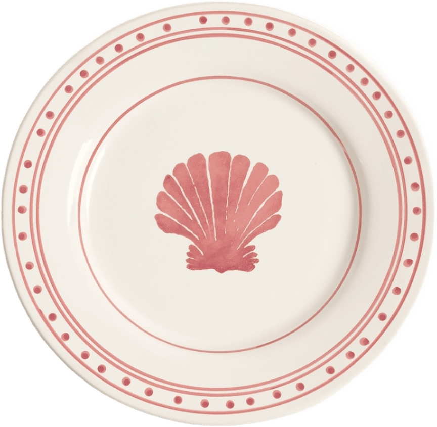 Shell Assiett - 22 Cm, från Pick A Poppy, i färgen dark pink.