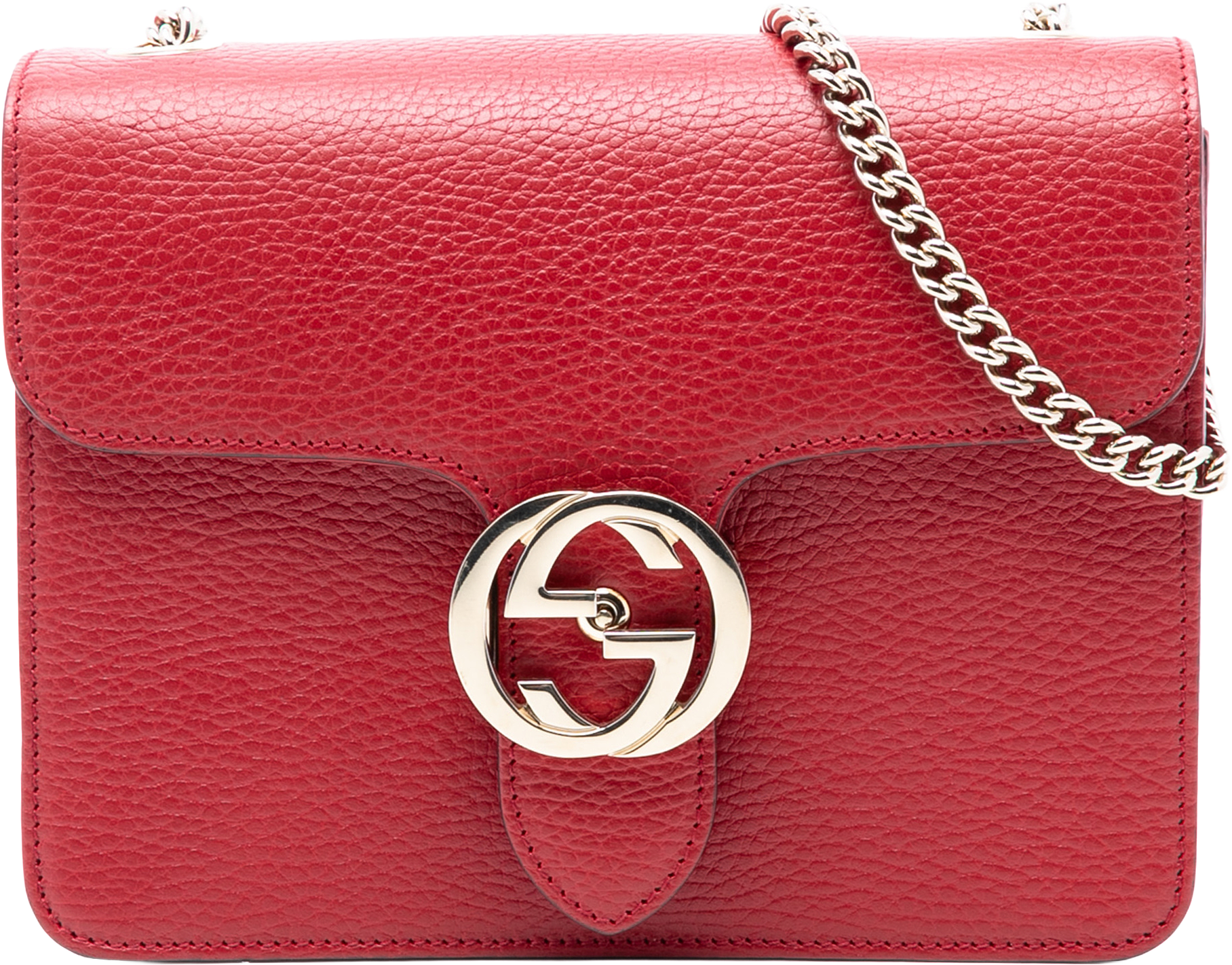 Gucci Small Dollar Calfskin Interlocking G Crossbody, från Luxclusif, i färgen red.