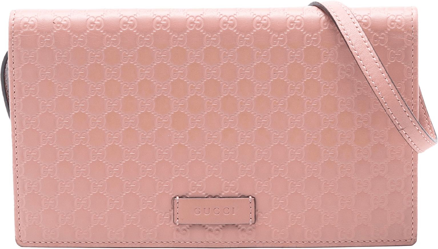 Gucci Microguccissima Wallet On Strap, från Luxclusif, i färgen pink.