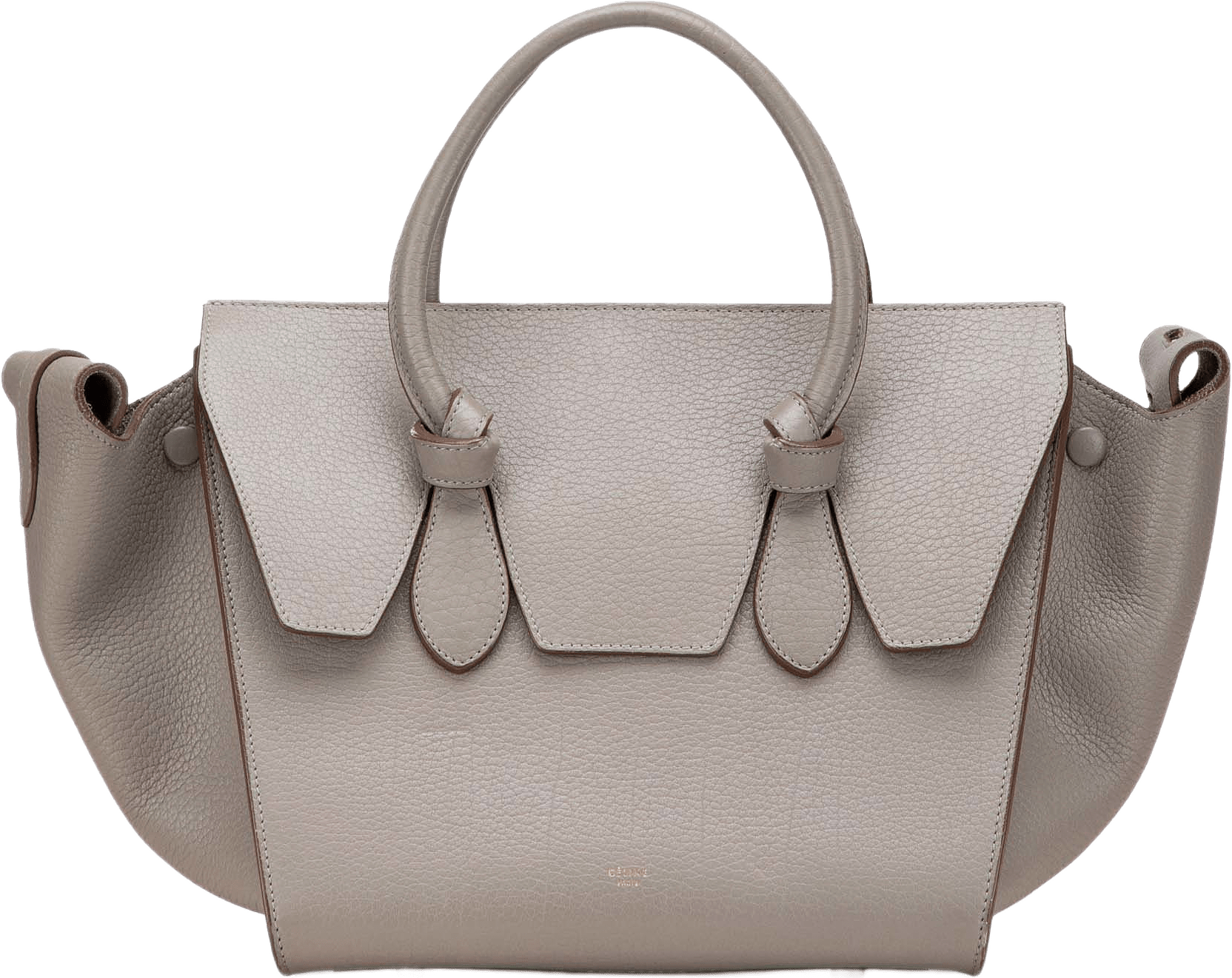 Celine Small Grained Calfskin Tie Knot Handbag, från Luxclusif, i färgen brun.