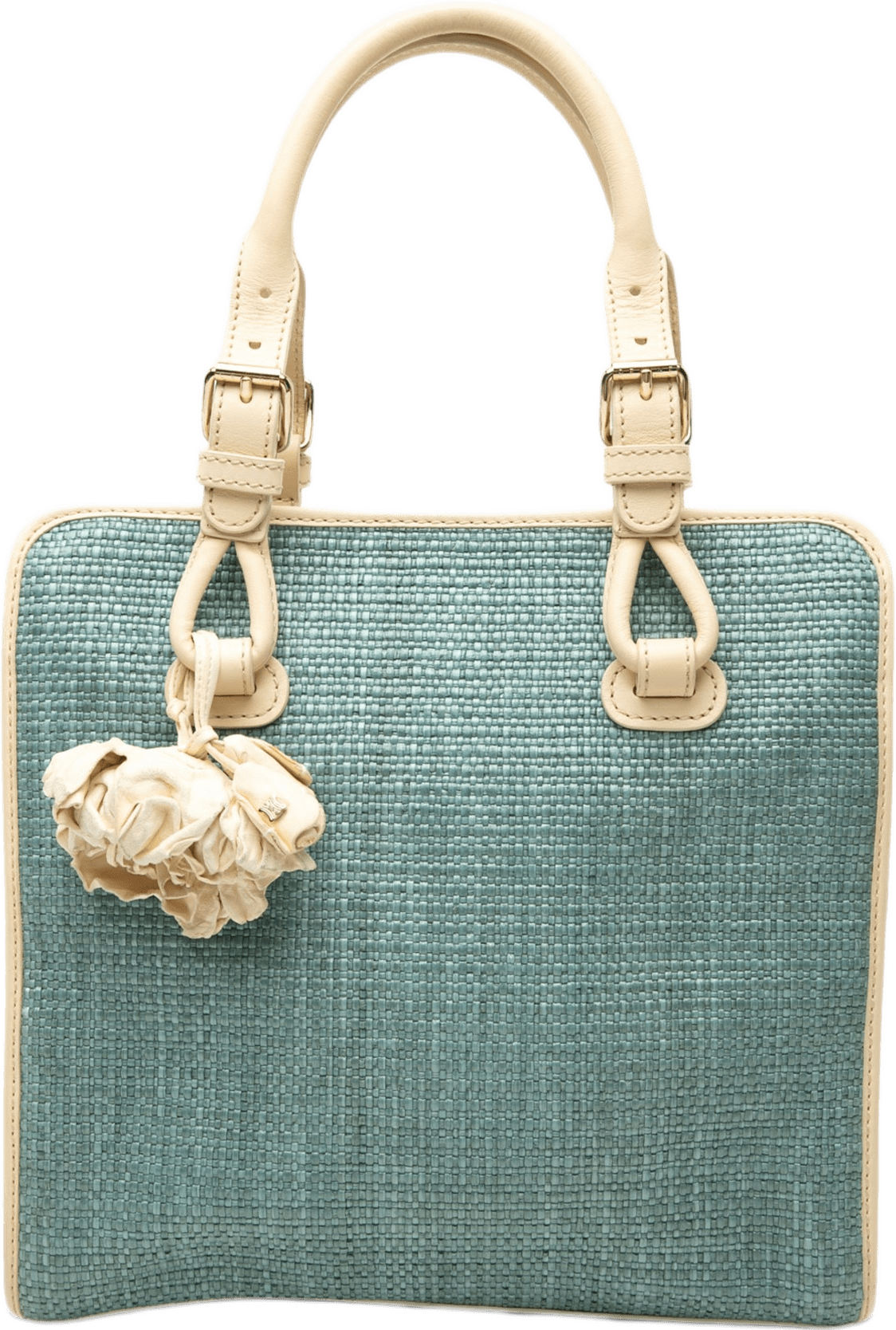 Celine Raffia Boogie Handbag, från Luxclusif, i färgen blå.