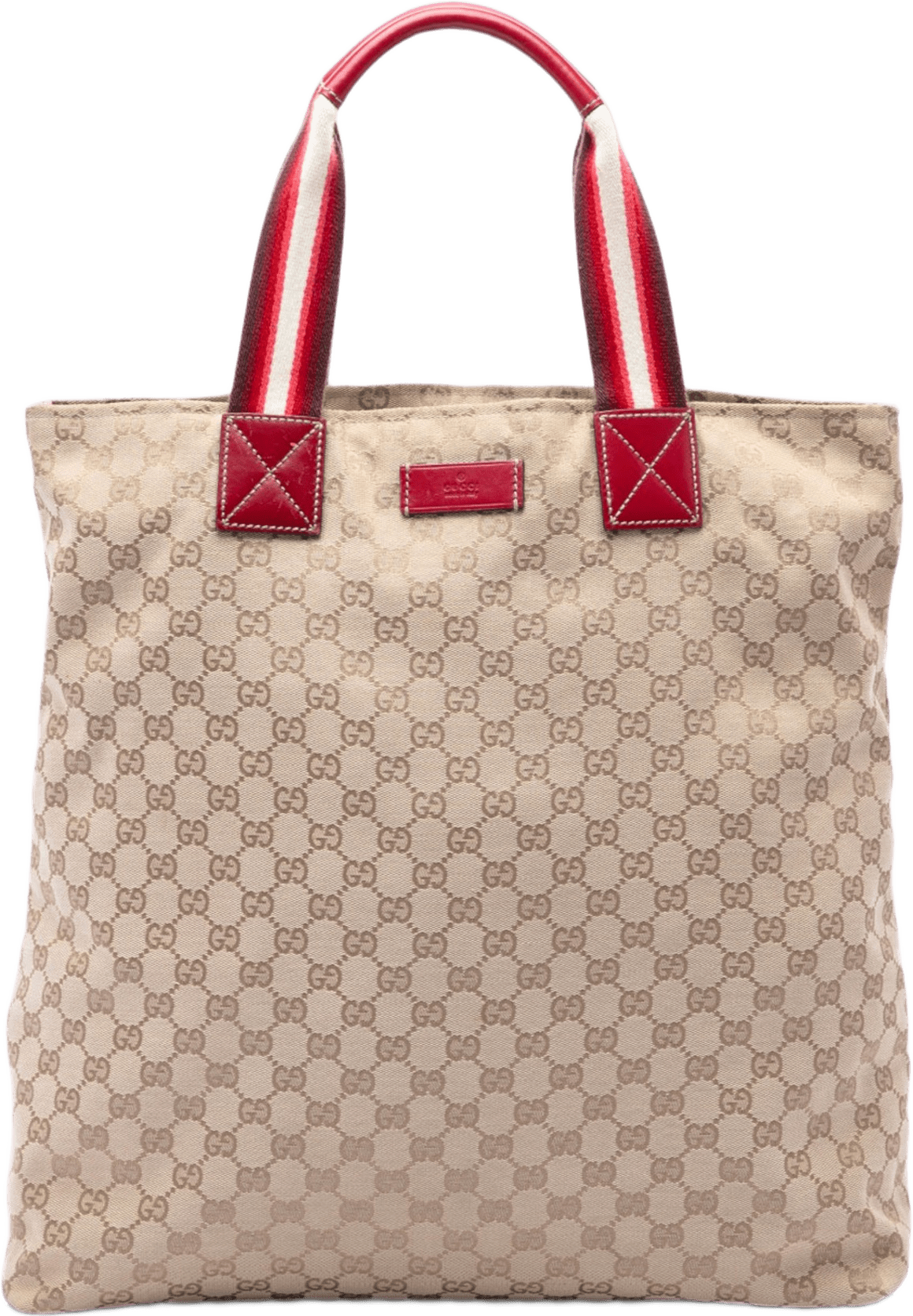 Gucci Gg Canvas Web Vertical Tote, från Luxclusif, i färgen beige.