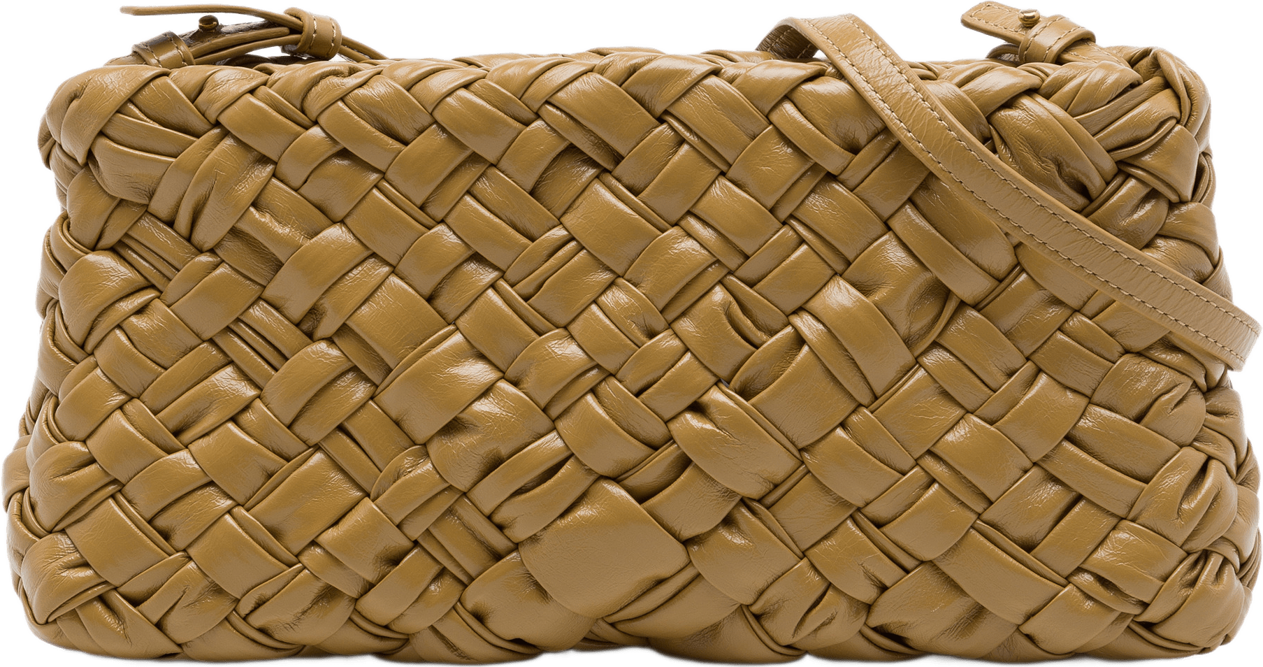 Bottega Veneta Nappa Intrecciato Kalimero Cha Cha Shoulder Bag, från Luxclusif, i färgen brun.