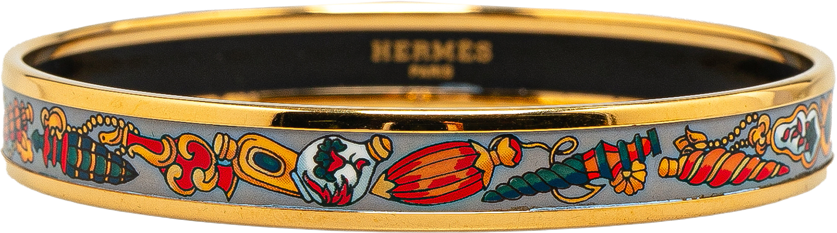 Hermès Narrow Qu Importe Le Falcon Enamel Bangle  70