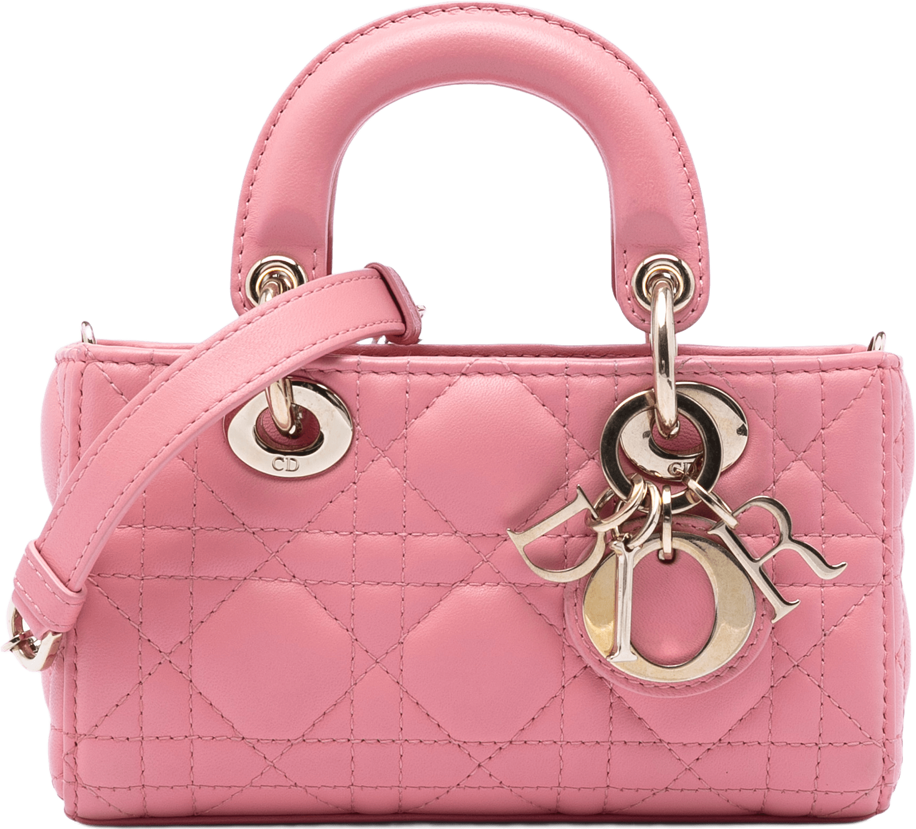 Dior Micro Lambskin Cannage Lady D Joy, från Luxclusif, i färgen pink.