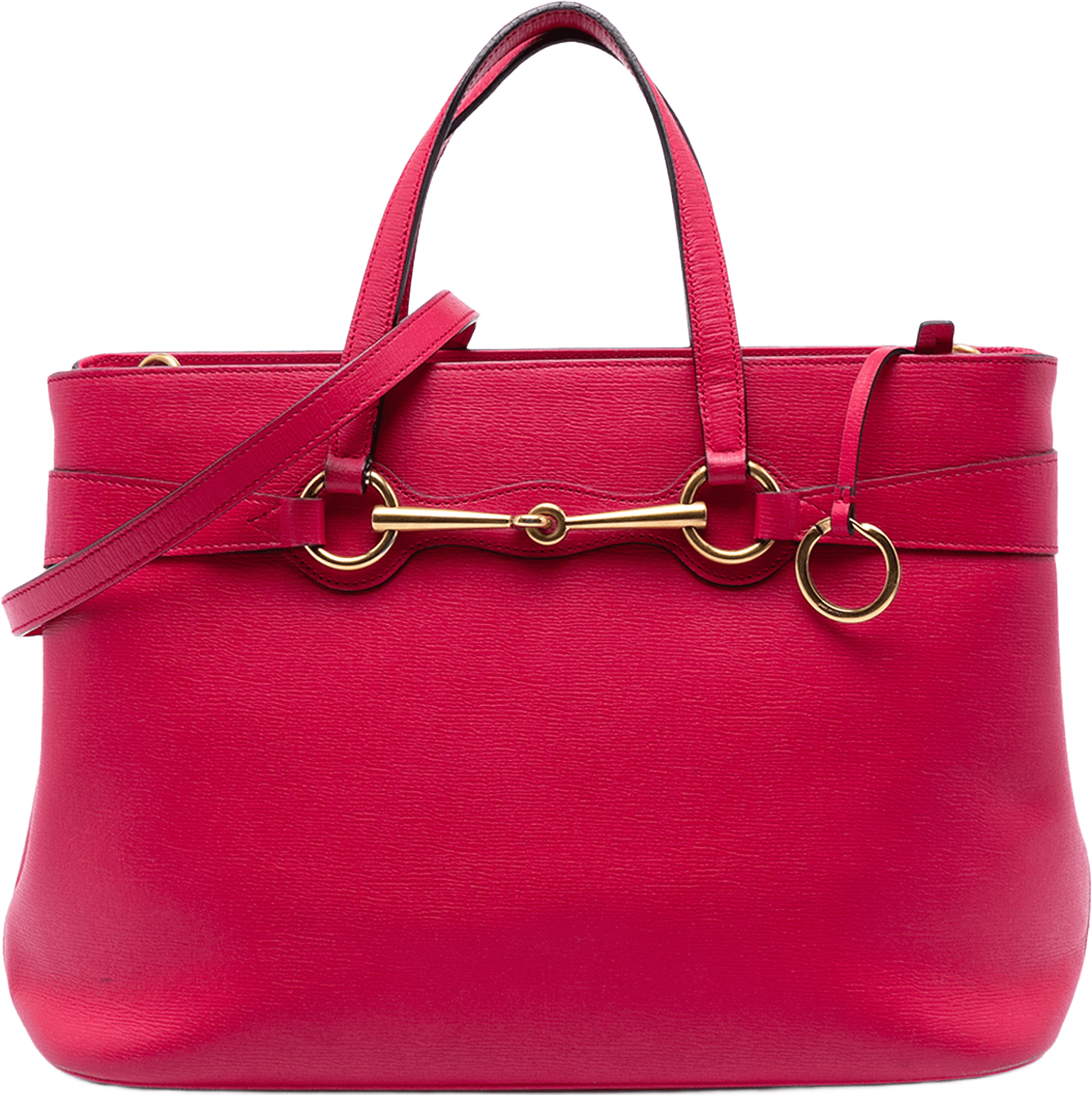 Gucci Leather Bright Bit Satchel, från Luxclusif, i färgen hot pink.