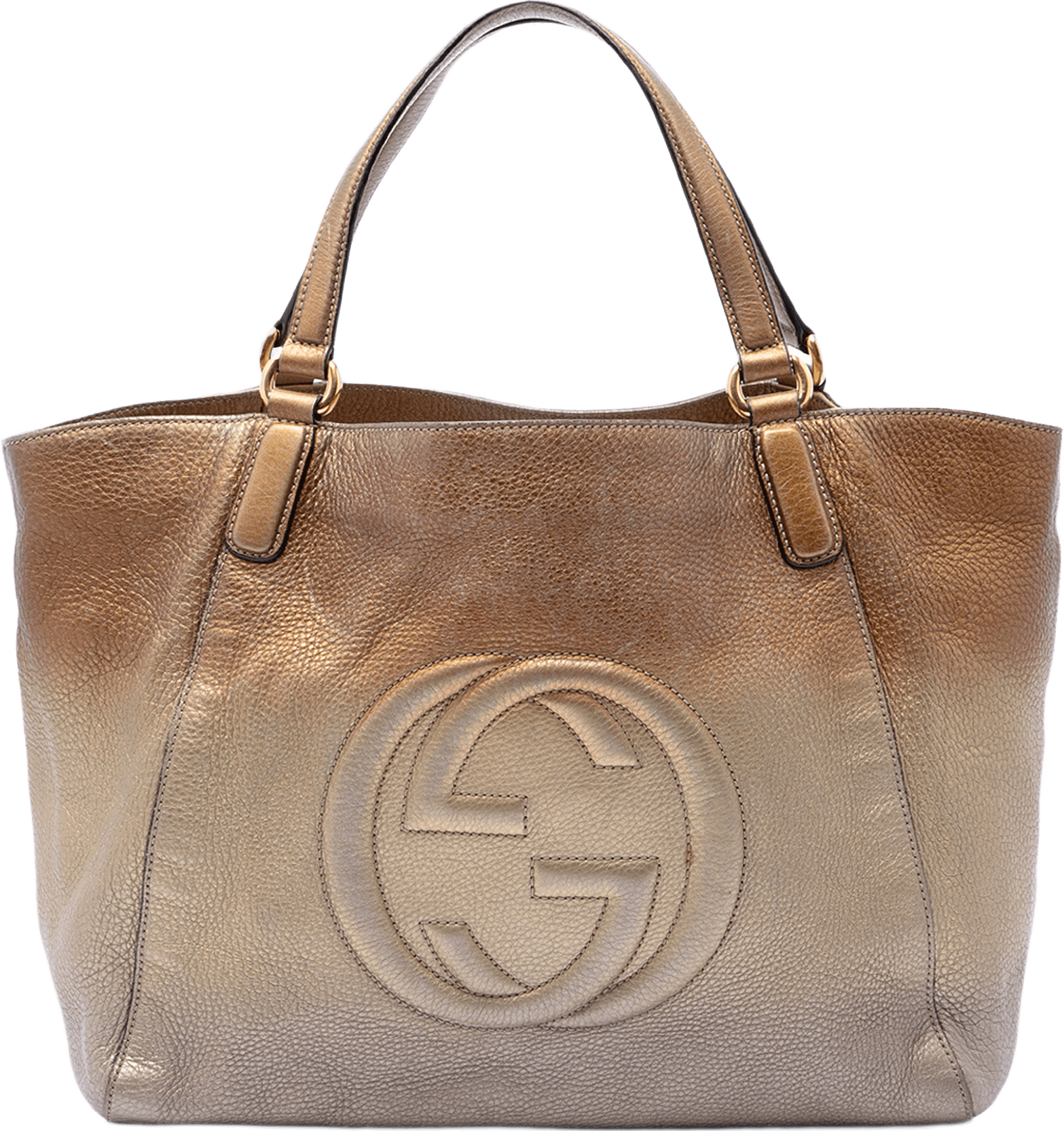 Gucci Medium Ombre Pebbled Calfskin Soho Cellarius Tote, från Luxclusif, i färgen guld.