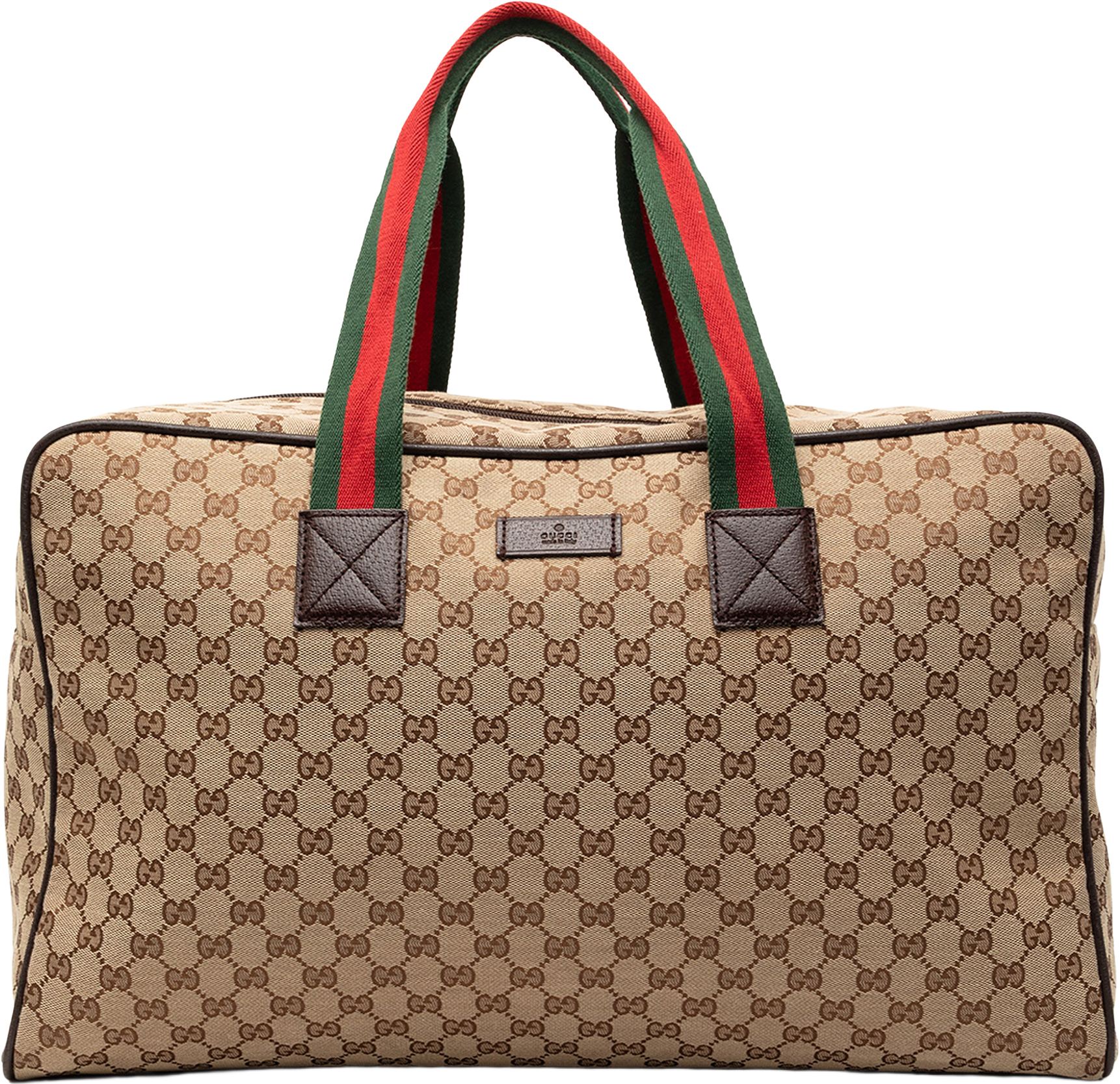Gucci Gg Canvas Web Travel Bag, från Luxclusif, i färgen beige.