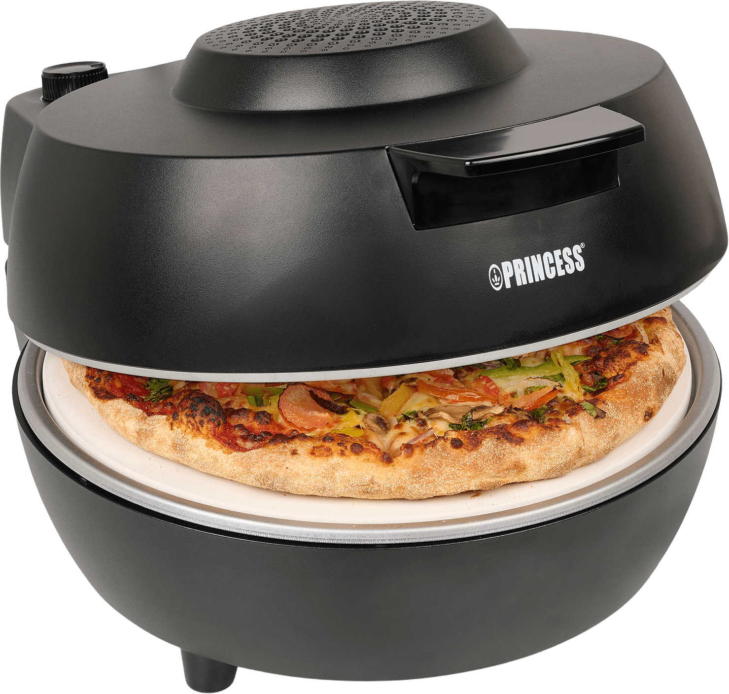 Pizzaugn Pro Med Äkta Pizzasten 30cm 400 °c, från Princess, i färgen svart.