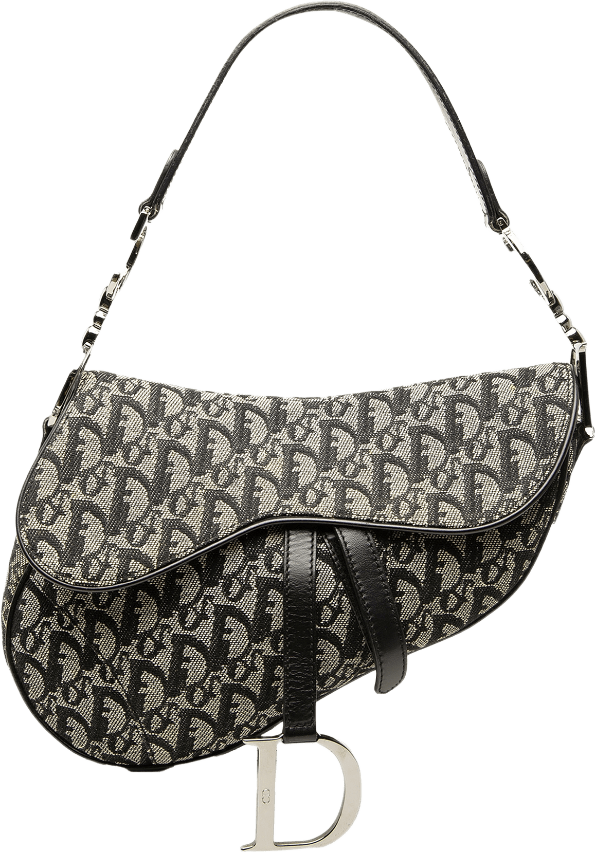 Dior Diorissimo Canvas Saddle Bag, från Luxclusif, i färgen grå.
