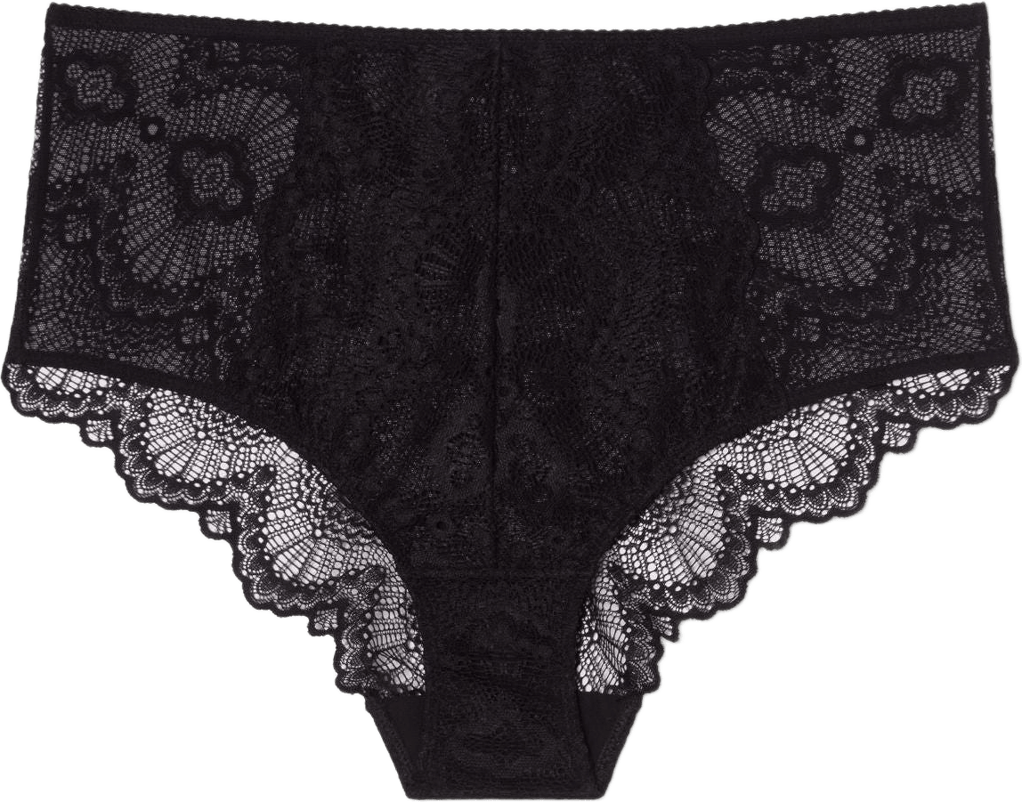 Lace Highwaist Briefs, från Understatement, i färgen black.